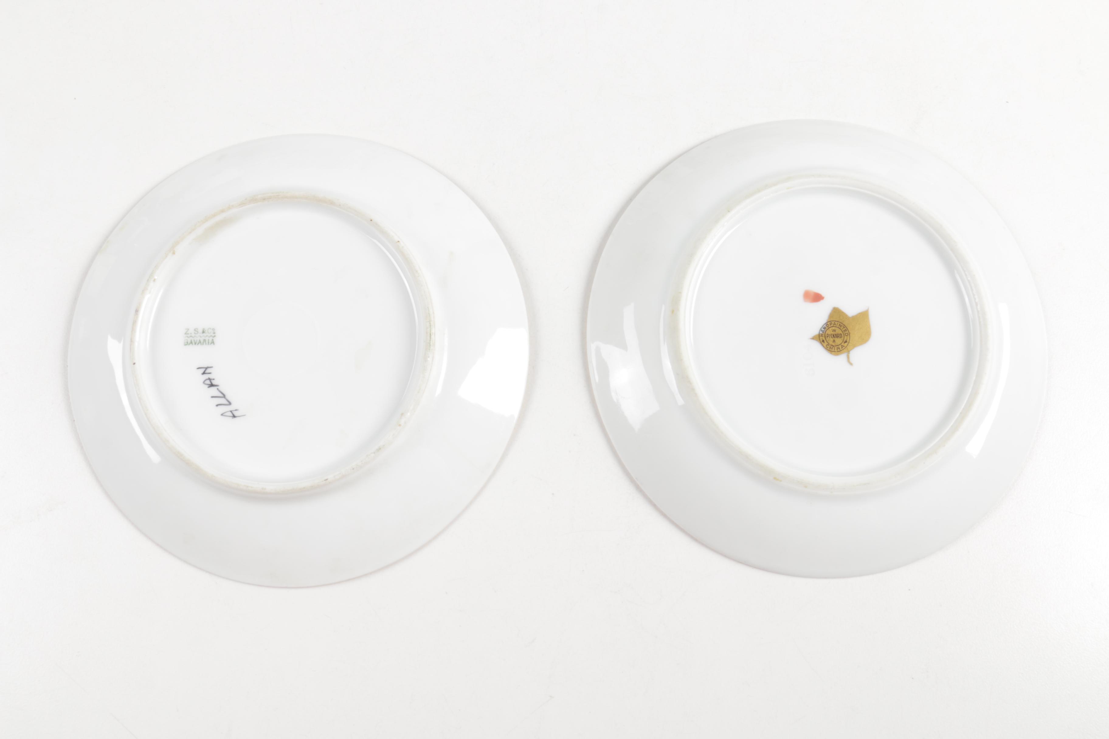 Ceramic Cup, Saucer, and Plate Assortment Including Belleek