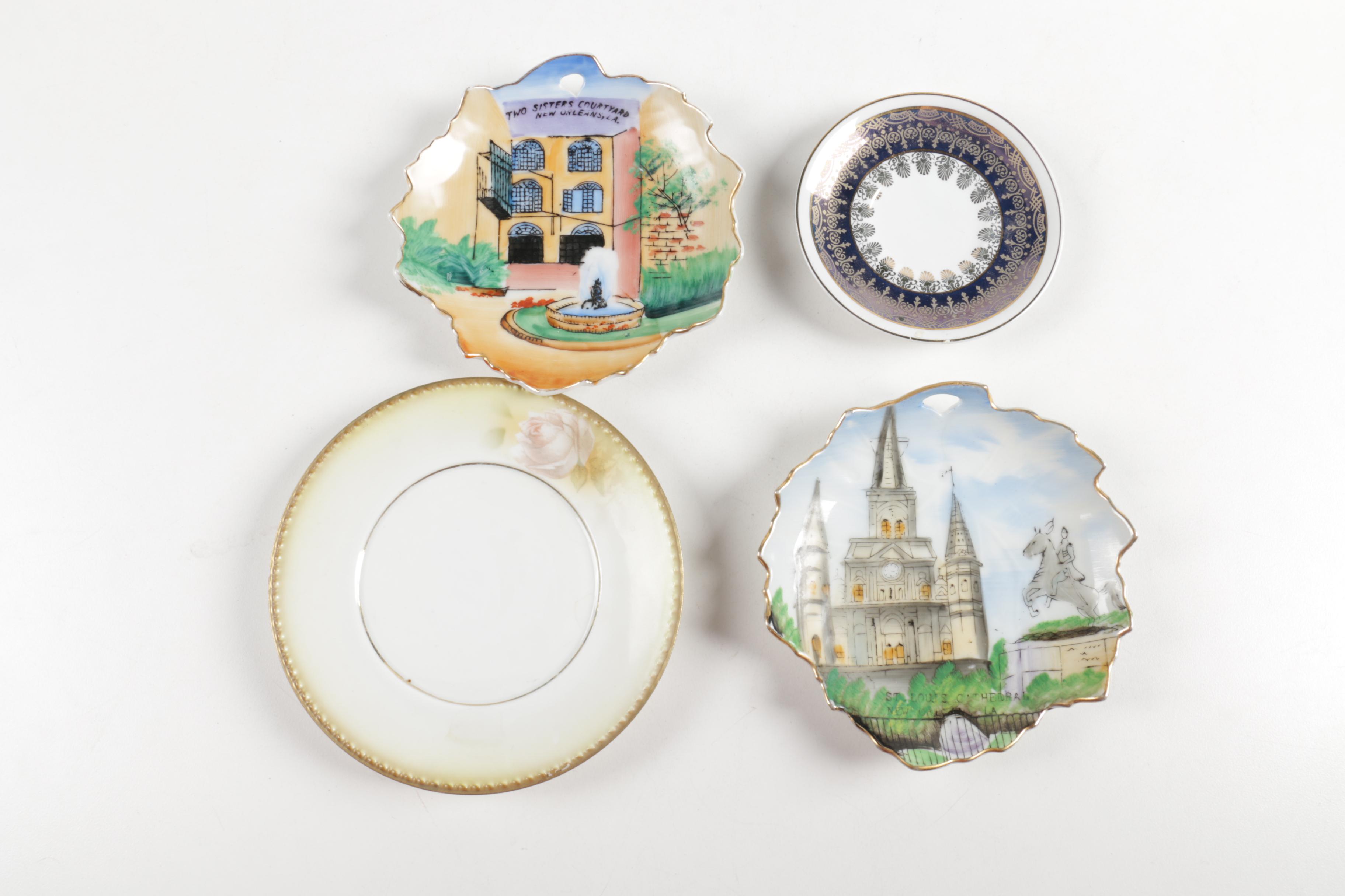 Ceramic Cup, Saucer, and Plate Assortment Including Belleek