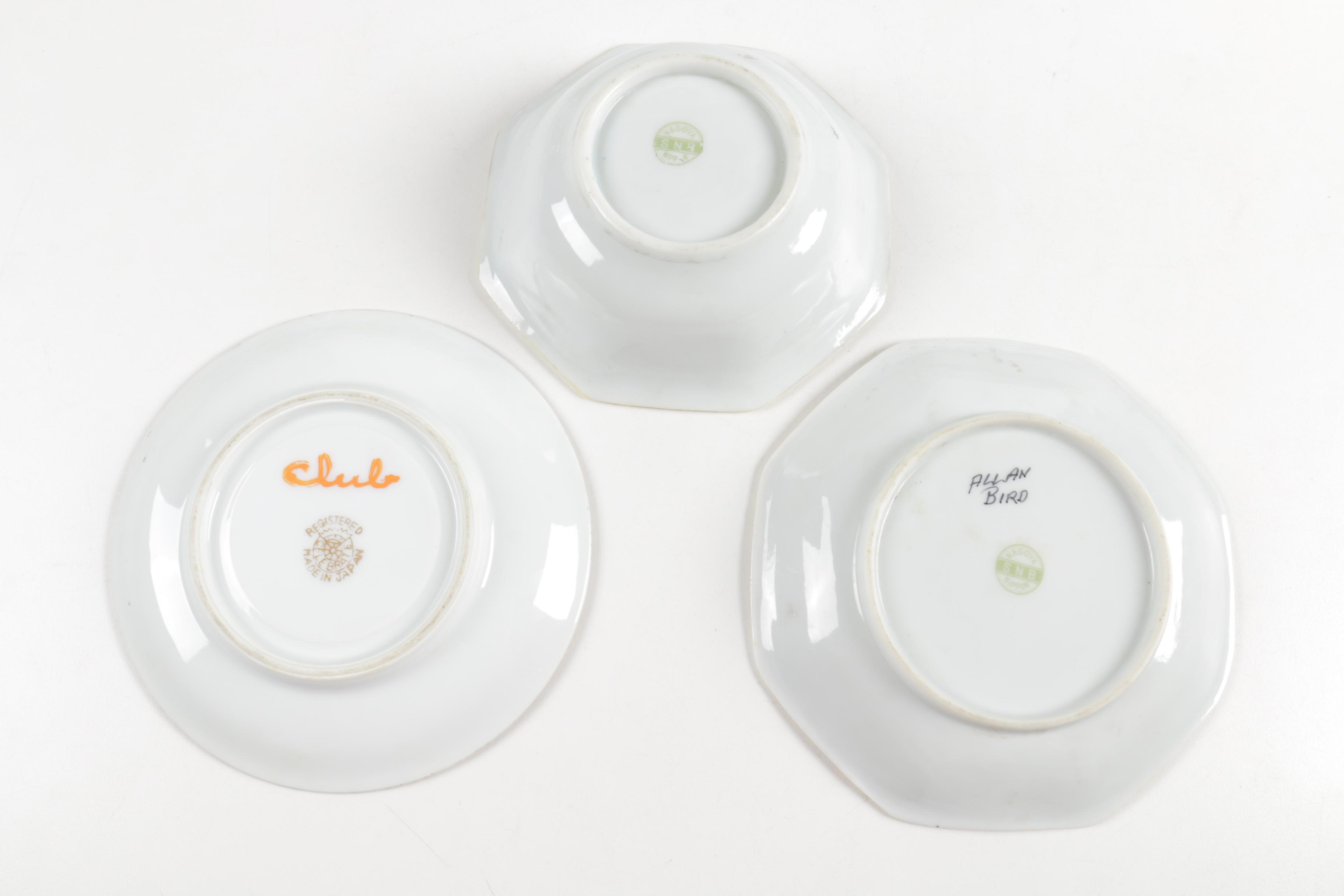 Ceramic Cup, Saucer, and Plate Assortment Including Belleek