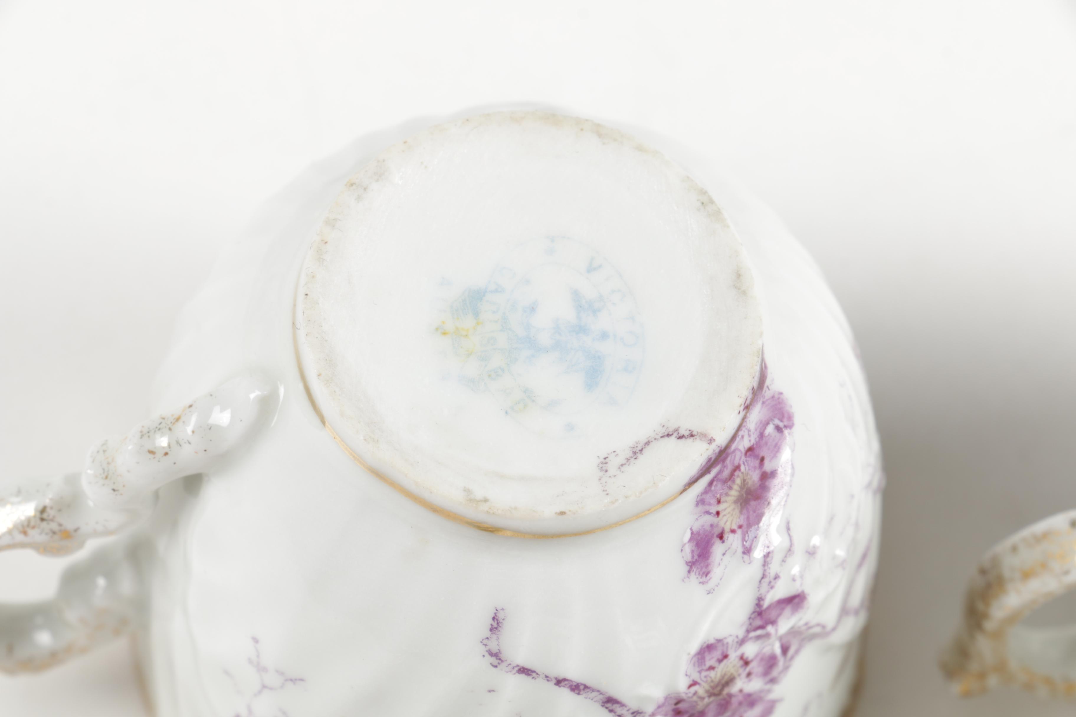 Ceramic Cup, Saucer, and Plate Assortment Including Belleek