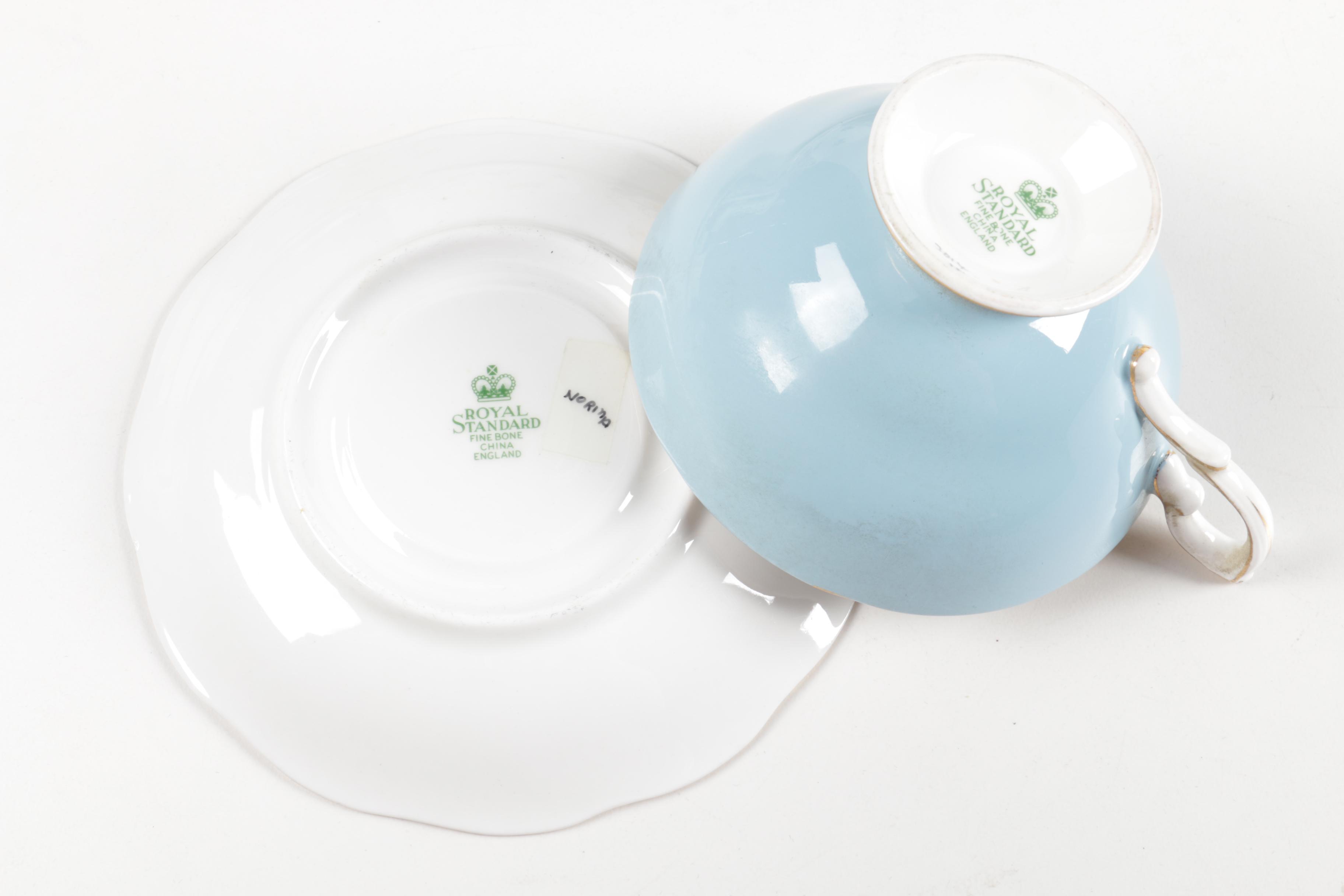 Ceramic Cup, Saucer, and Plate Assortment Including Belleek