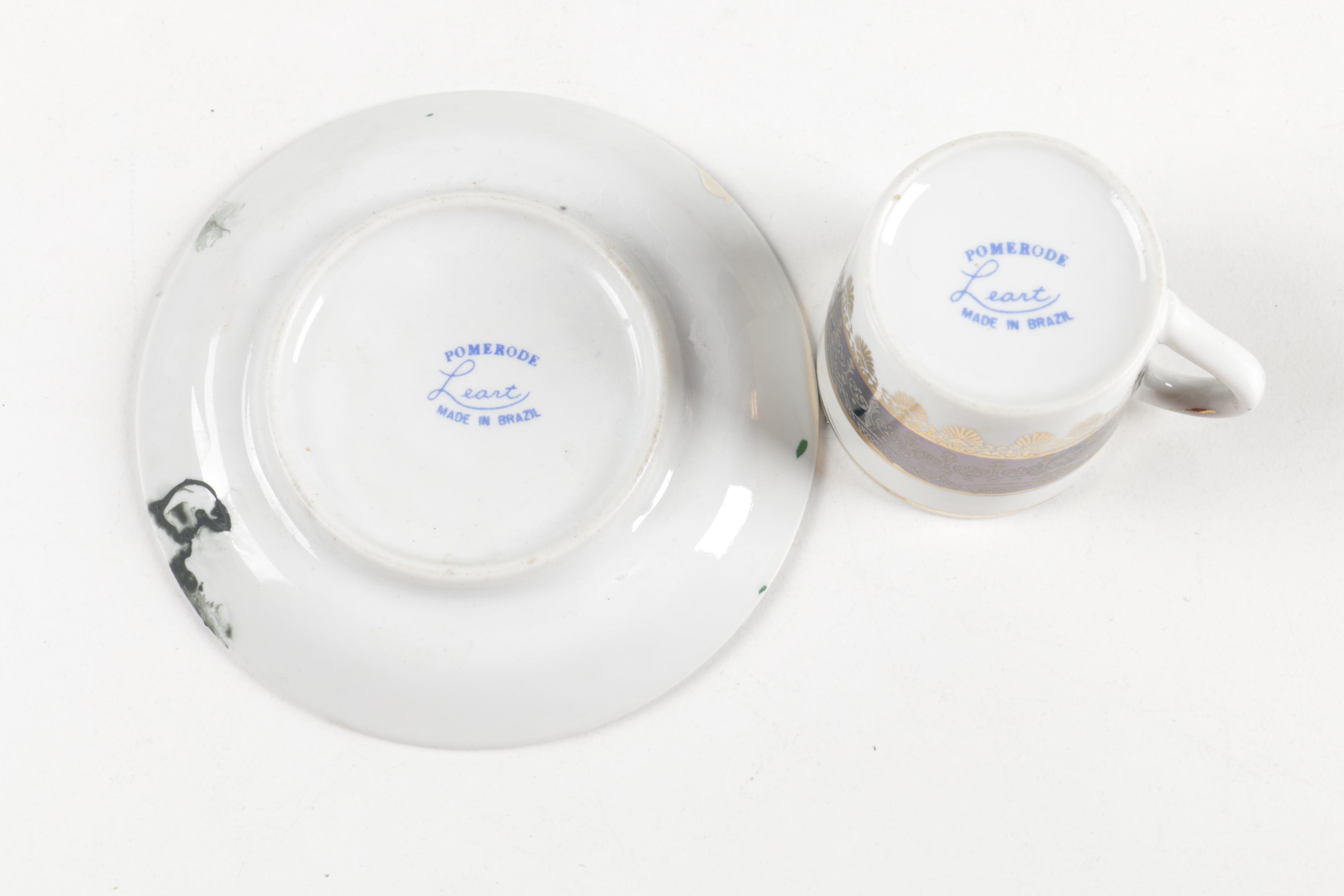 Ceramic Cup, Saucer, and Plate Assortment Including Belleek