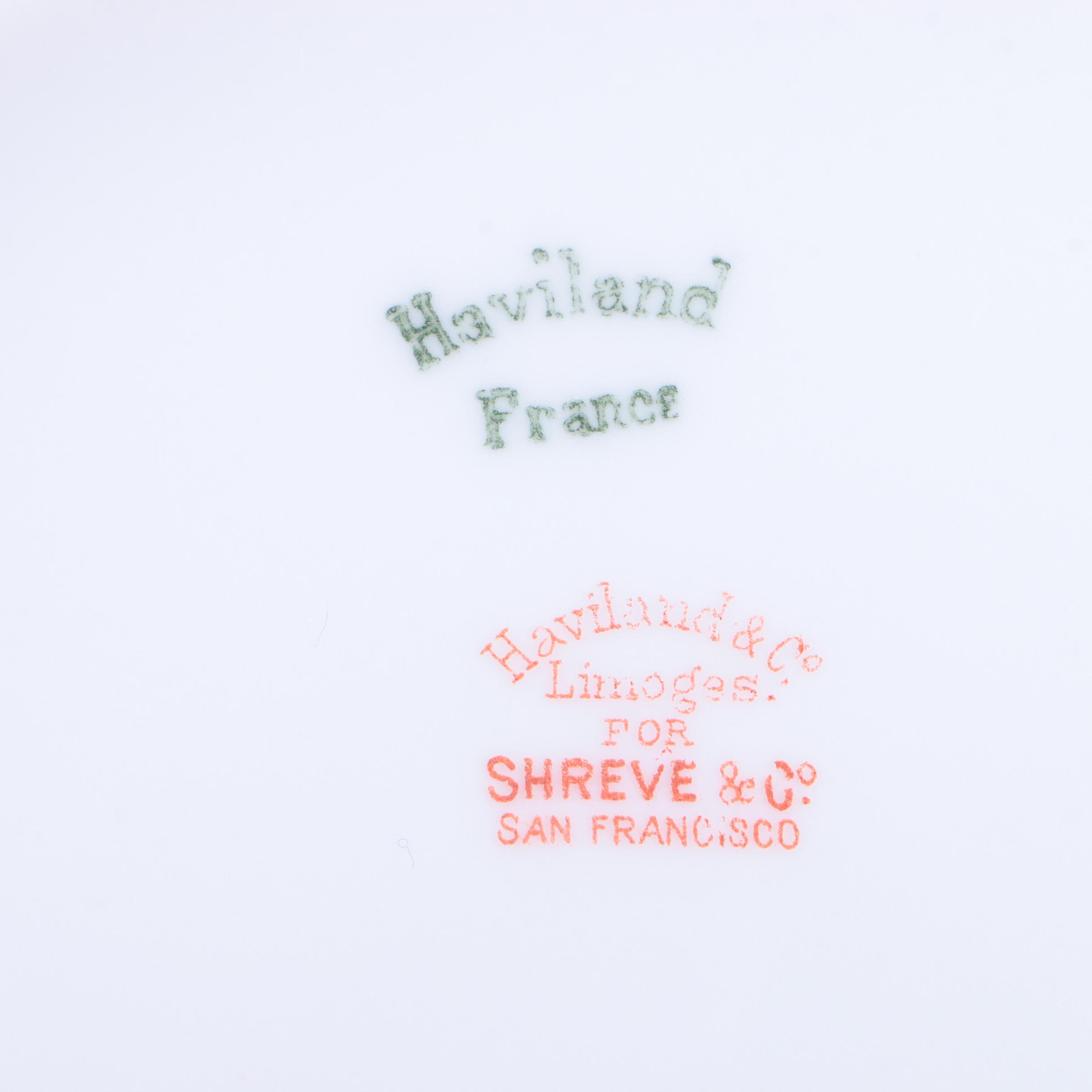 Vintage Haviland & Co. Limoges for Shreve & Co. Porcelain Tableware
