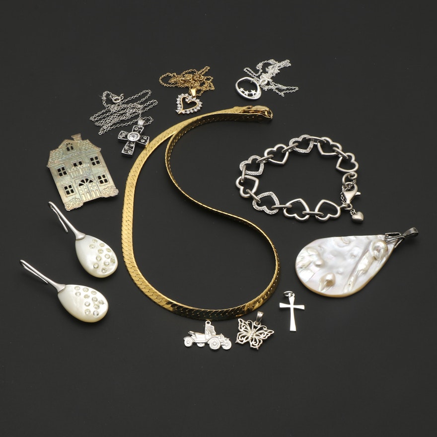 Sterling Silver Jewelry Assortment Including Mother of Pearl