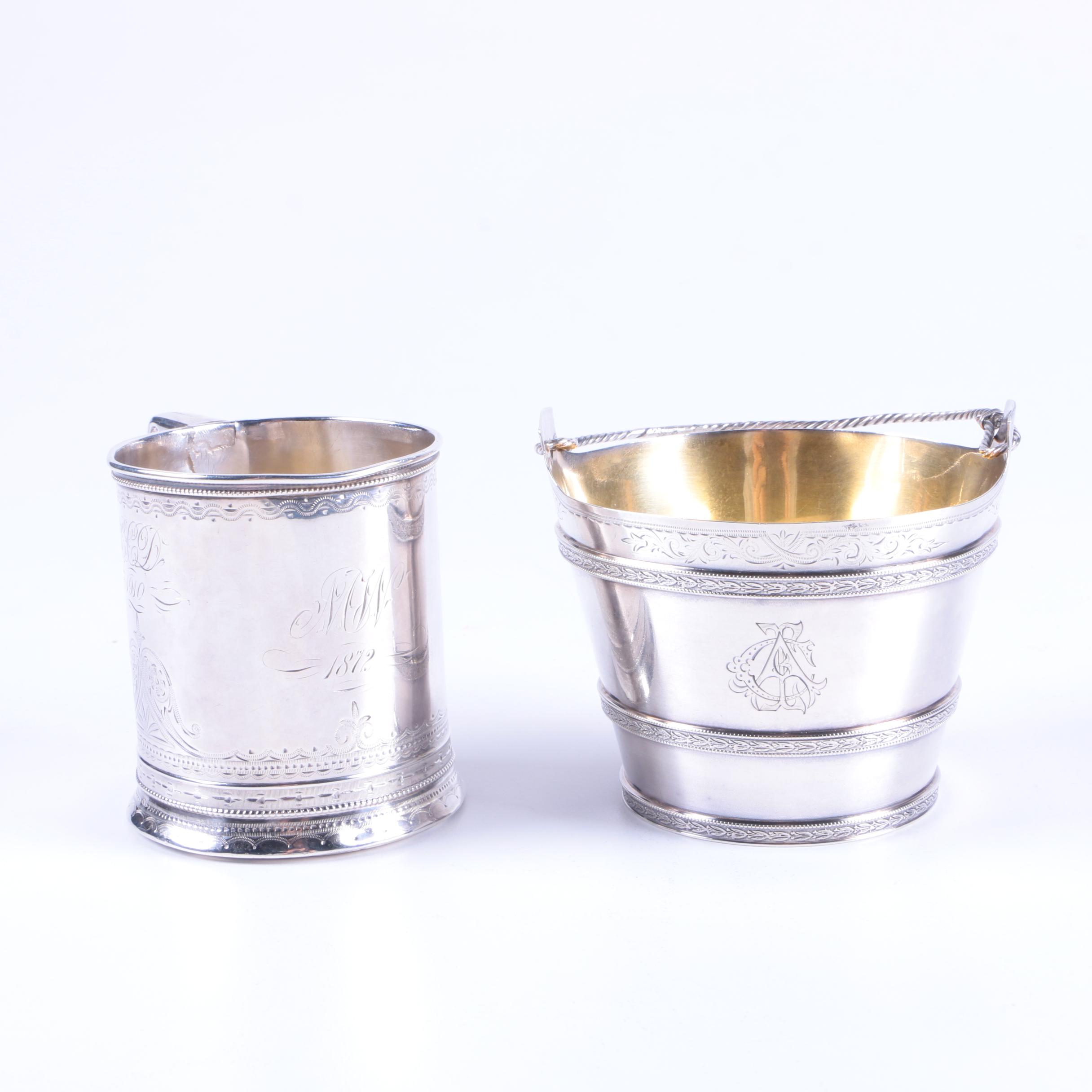 19th Century Gorham Sterling Silver Tankard and Bucket
