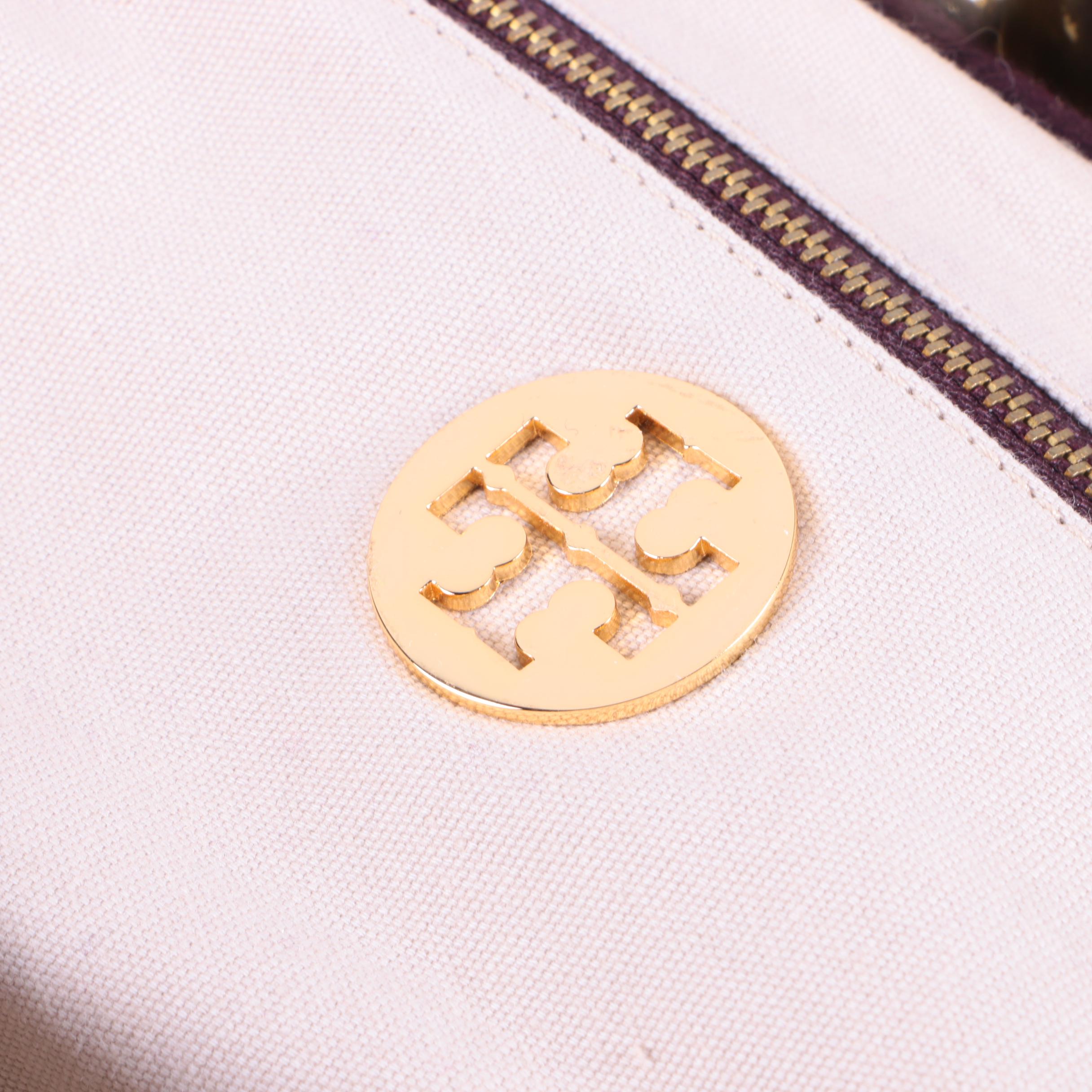 Tory Burch Purple and Gold Tone Occasion Bag