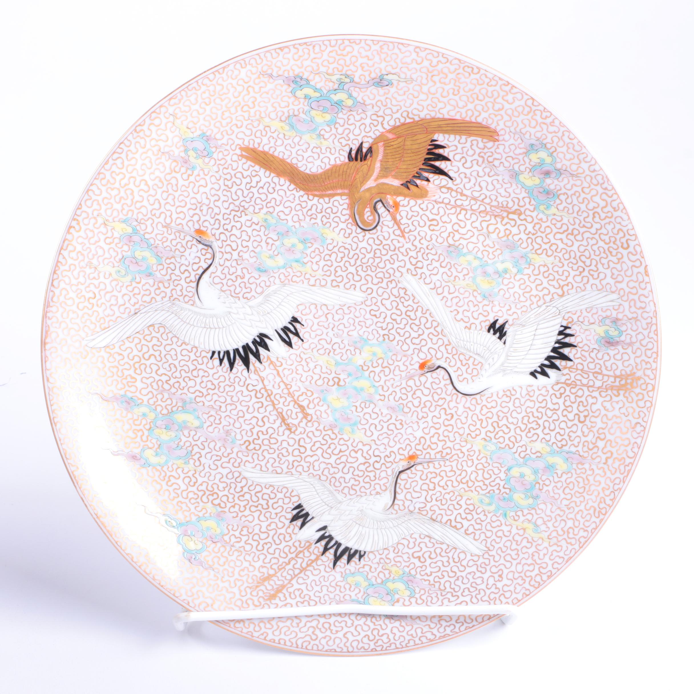Vintage Fukagawa Crane Plates
