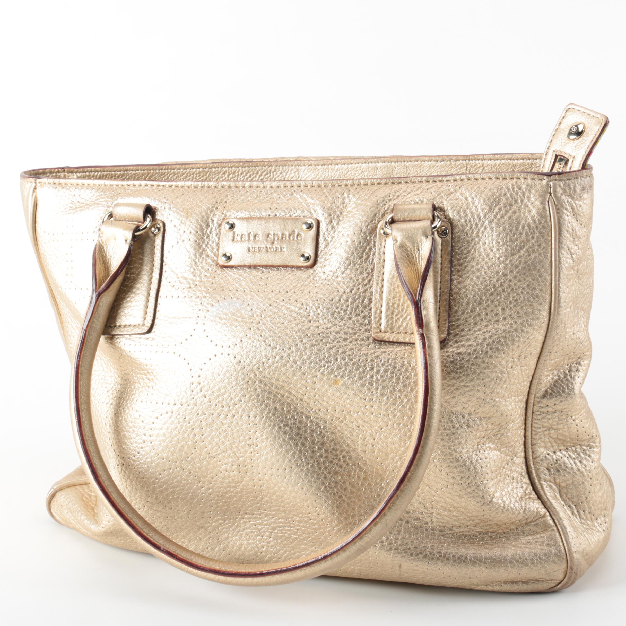 Kate Spade Metallic Dot Noel Perforated Leather Tote