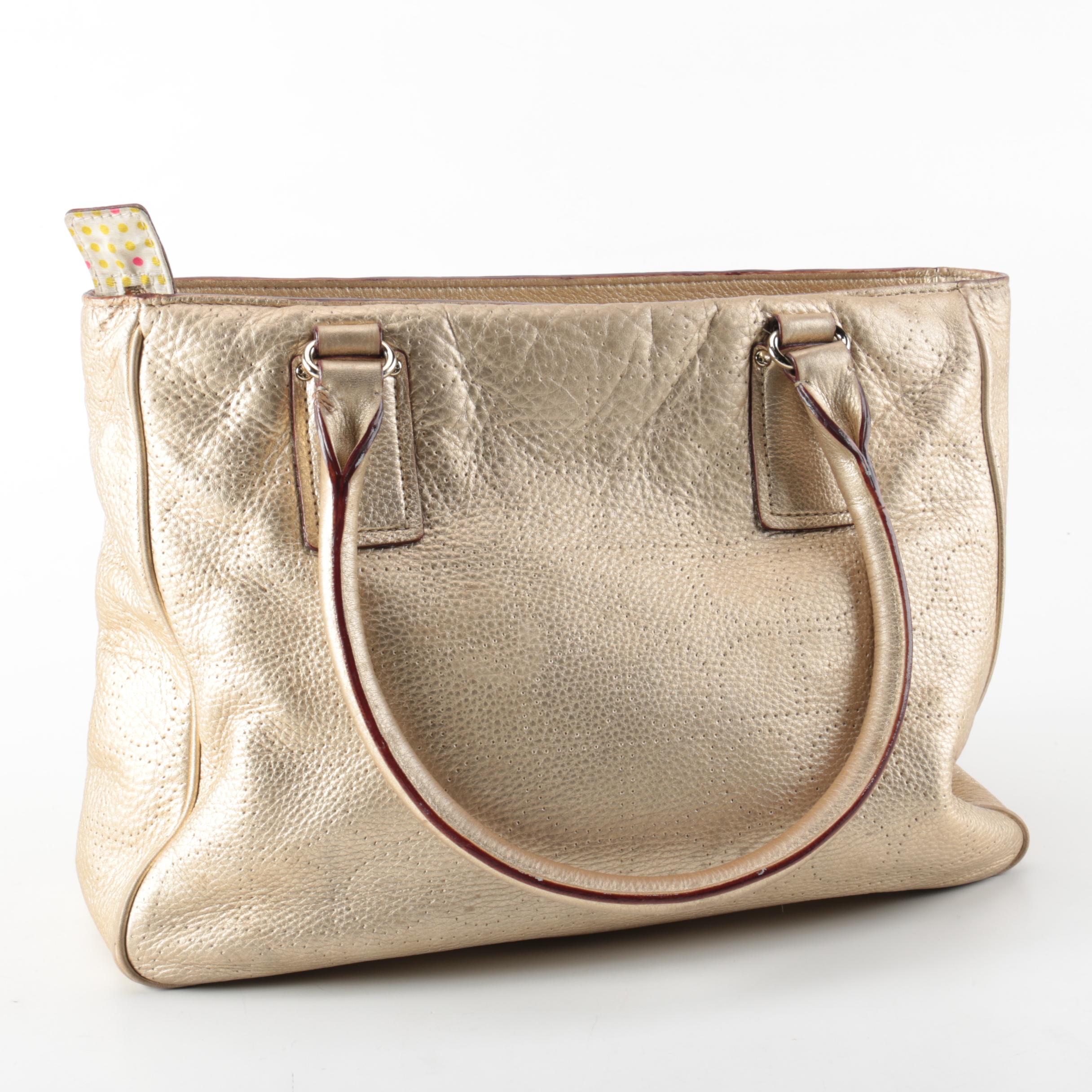 Kate Spade Metallic Dot Noel Perforated Leather Tote