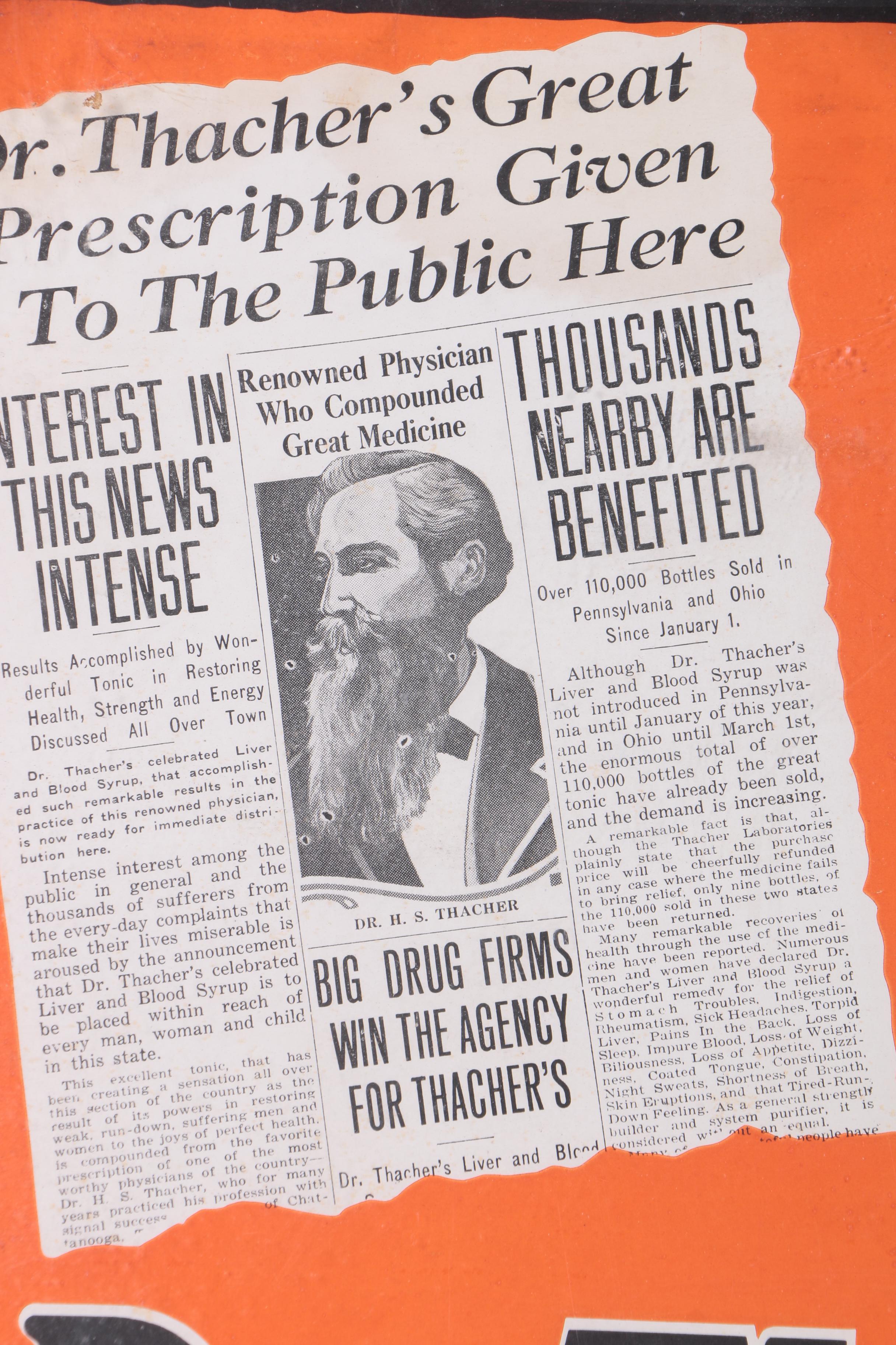 Vintage Advertisement for "Dr. Thatcher's Liver & Blood Syrup"