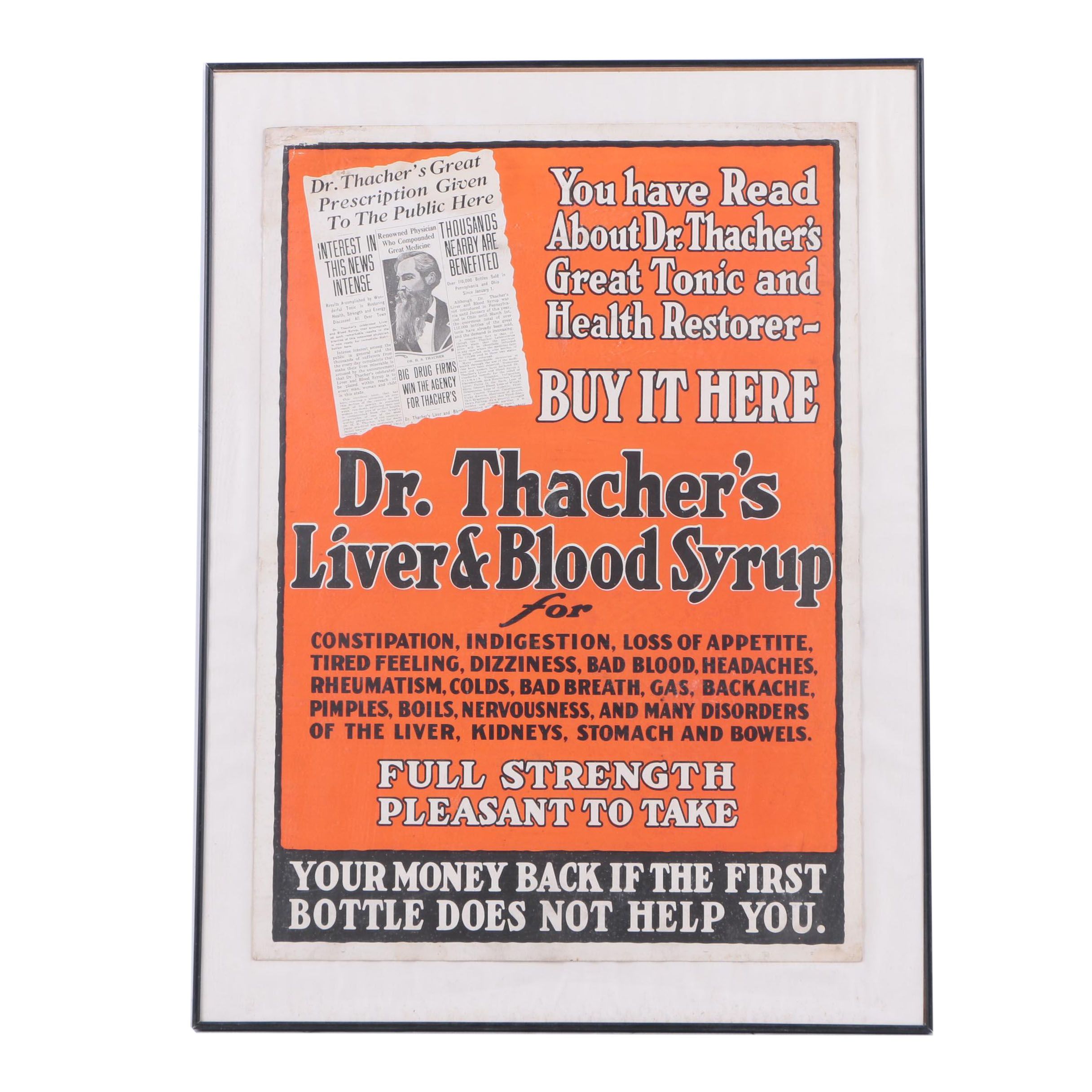 Vintage Advertisement for "Dr. Thatcher's Liver & Blood Syrup"