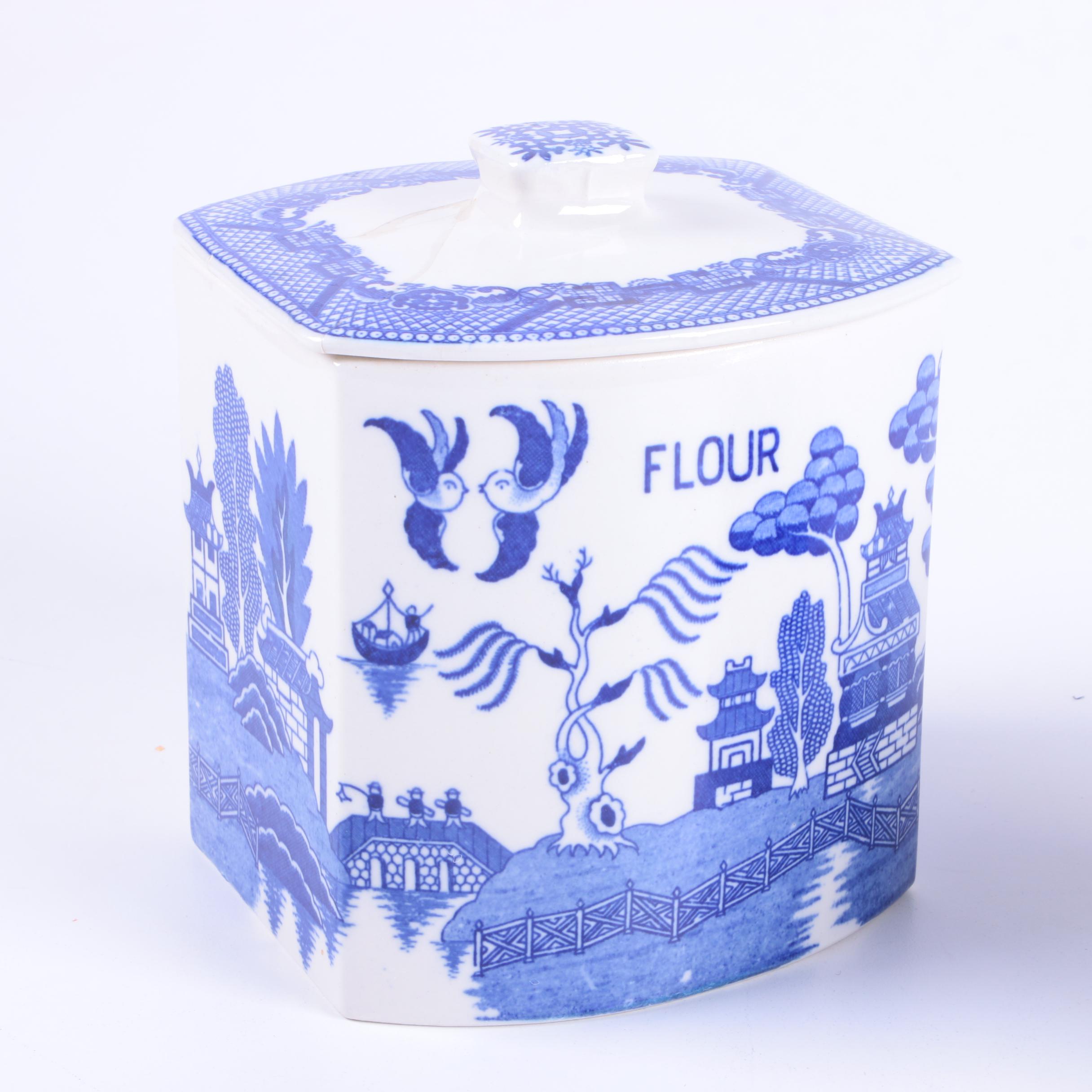 Blue Willow Ceramic Canister Set
