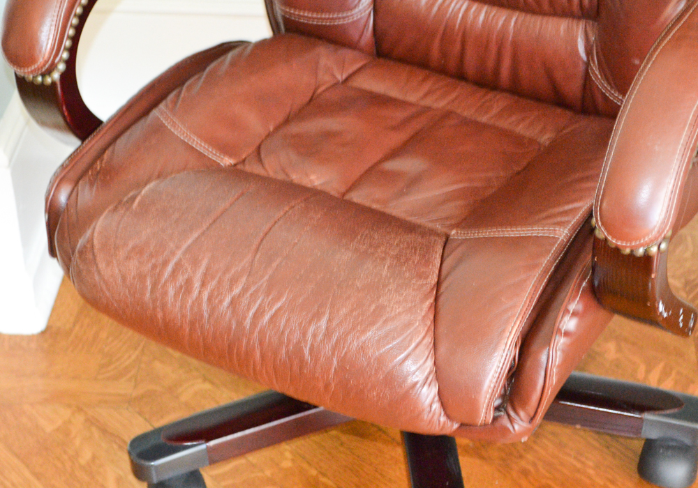 Brown Leatherette Office Armchair by Swinton Avenue Trading
