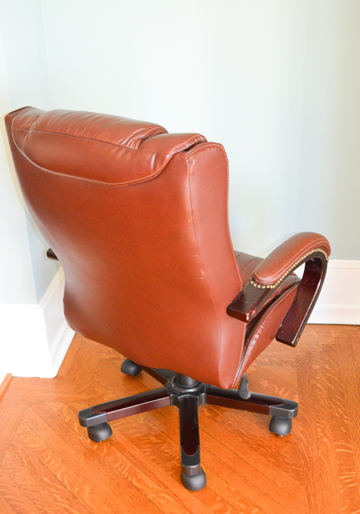 Brown Leatherette Office Armchair by Swinton Avenue Trading