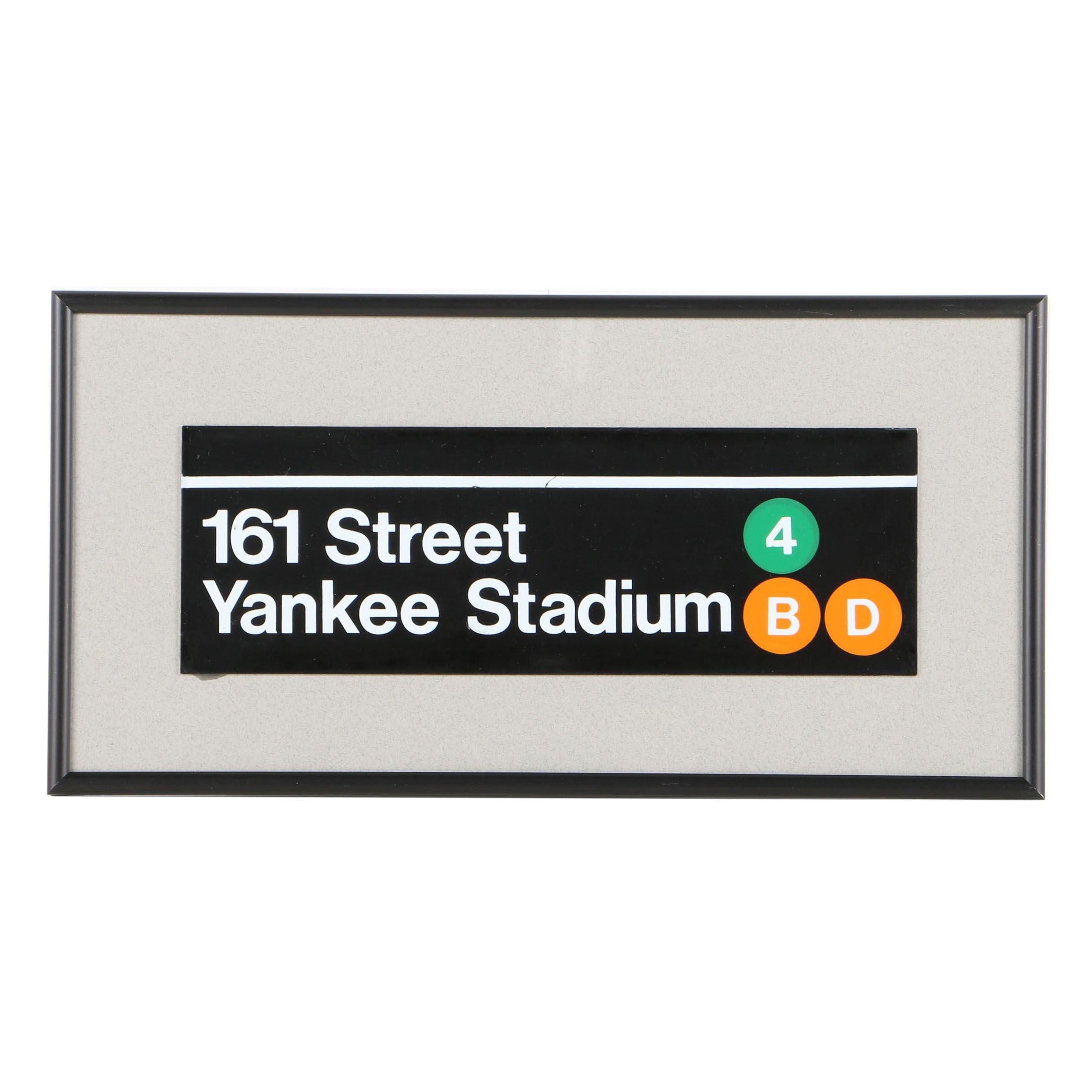 Framed Yankee Stadium Subway Sign