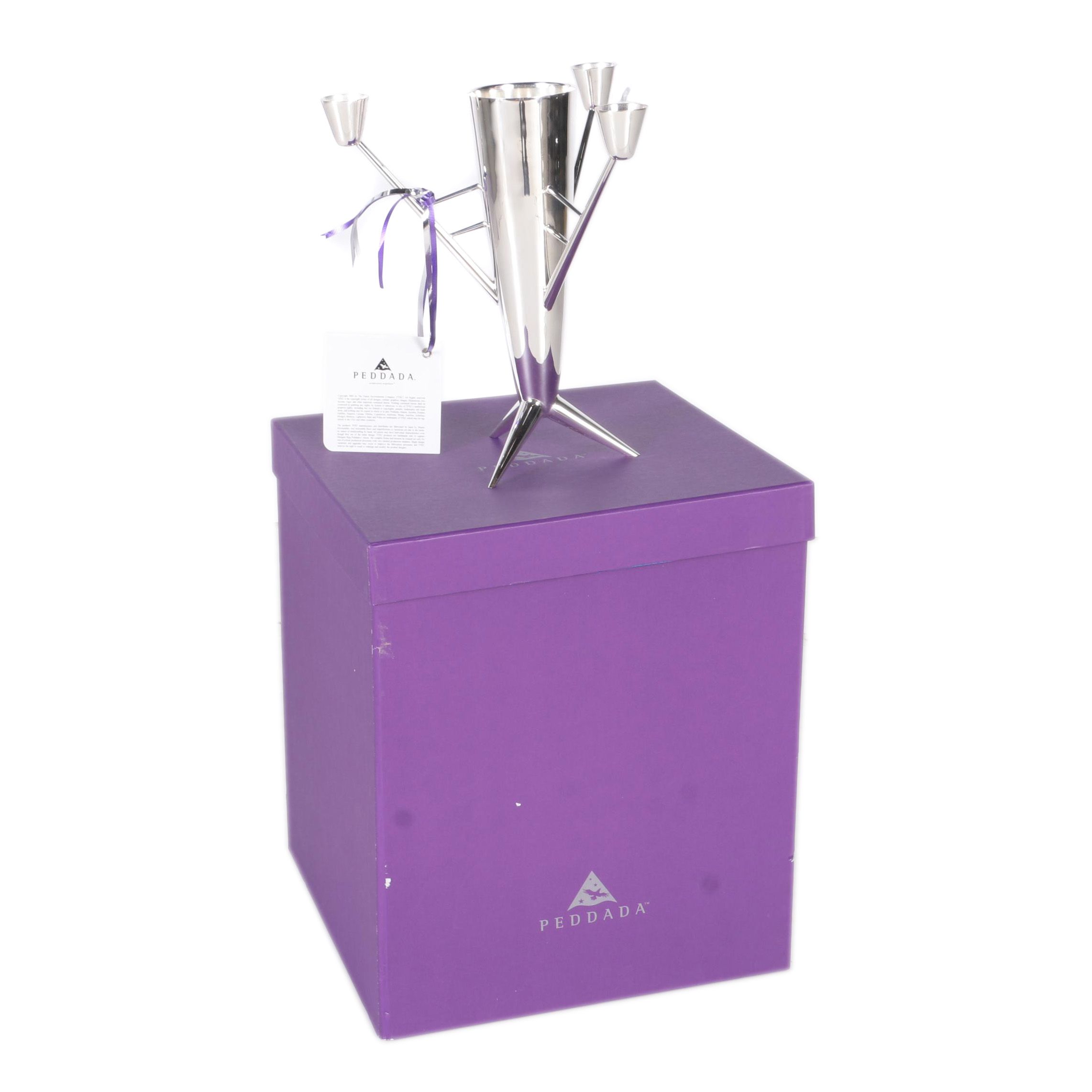 Metal Vase with Branched Candleholders