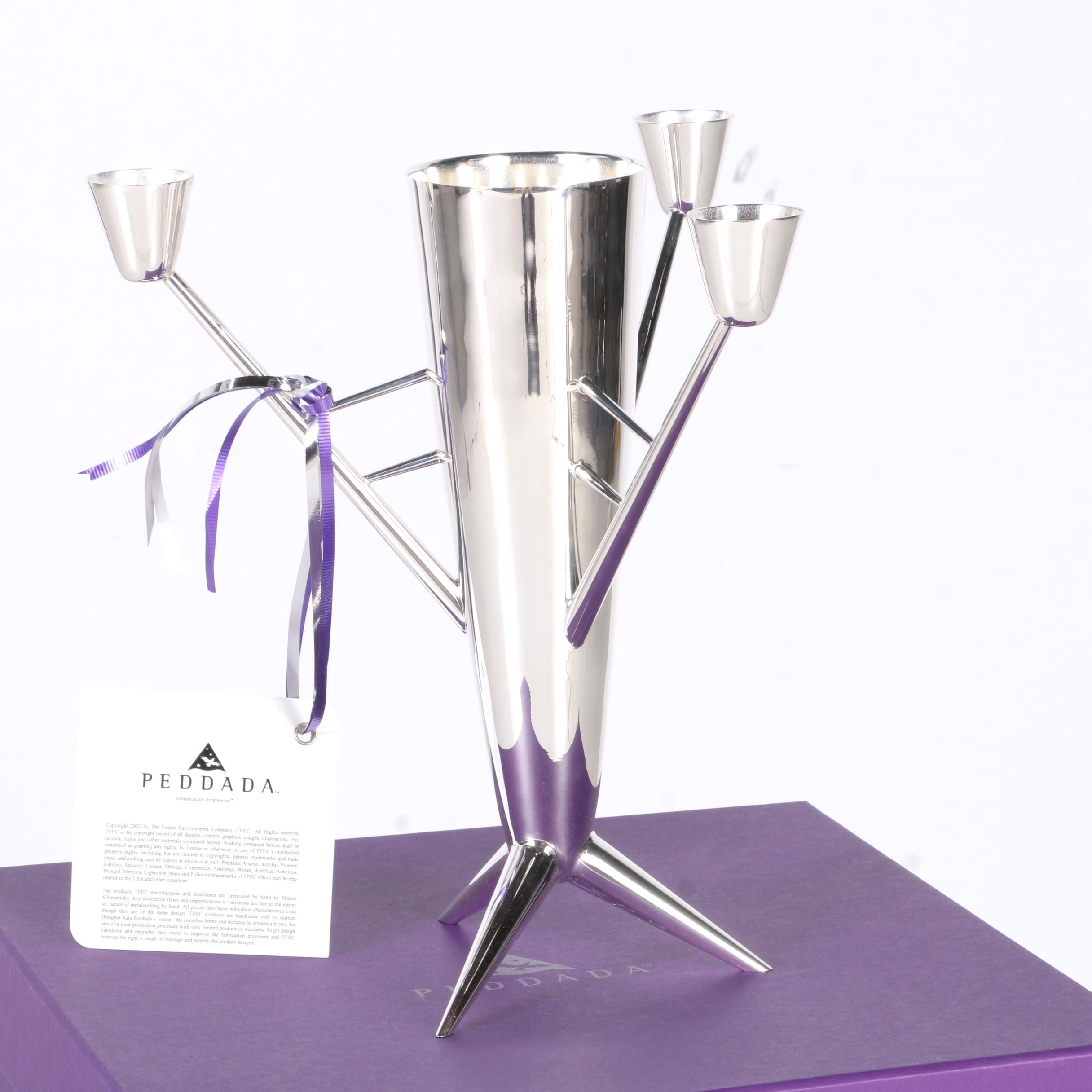 Metal Vase with Branched Candleholders