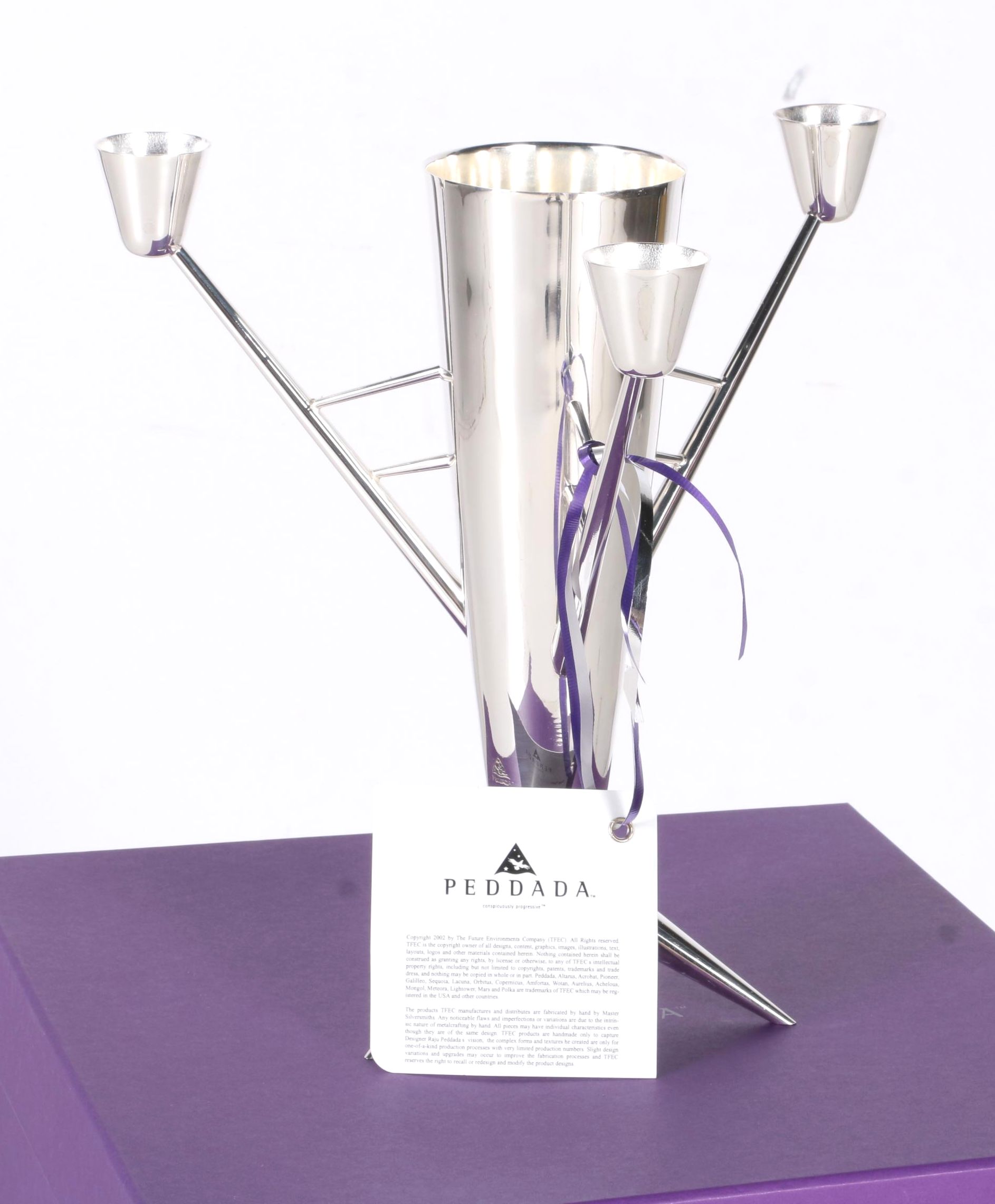 Metal Vase with Branched Candleholders