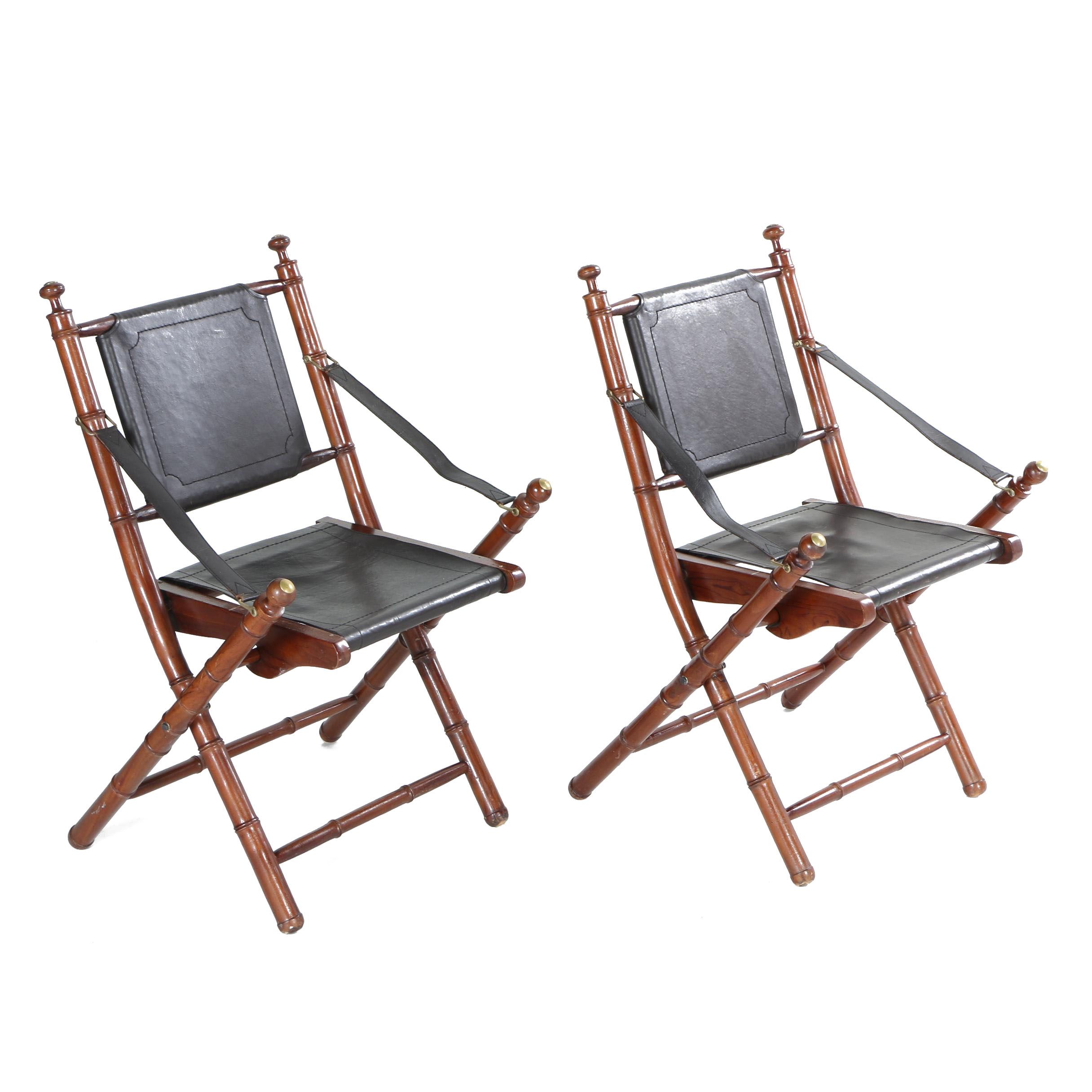 Folding Faux Bamboo Chairs by IMAX Worldwide Imports