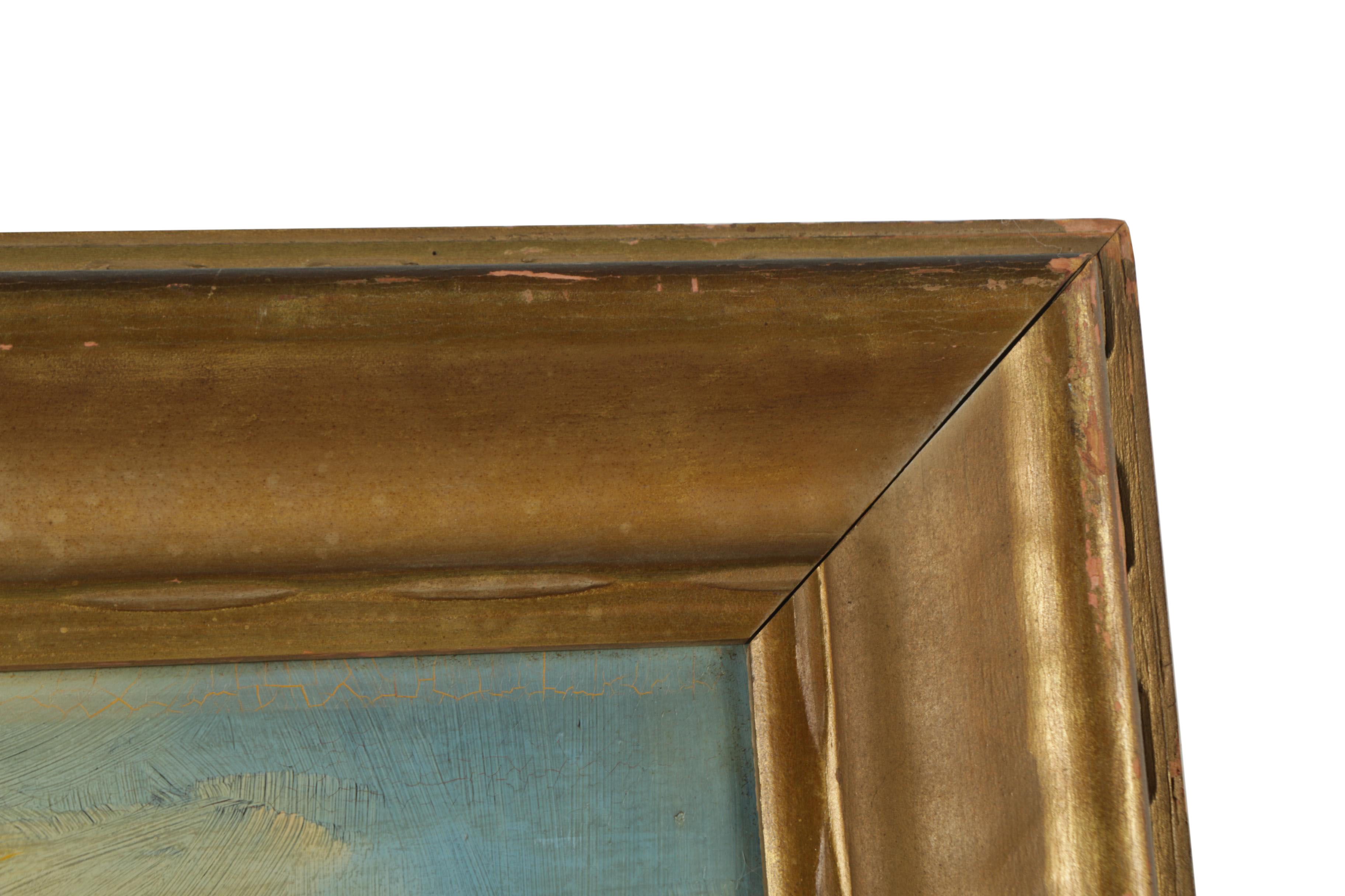 G. Ehrler Oil Painting on Board of a Mountain Landscape