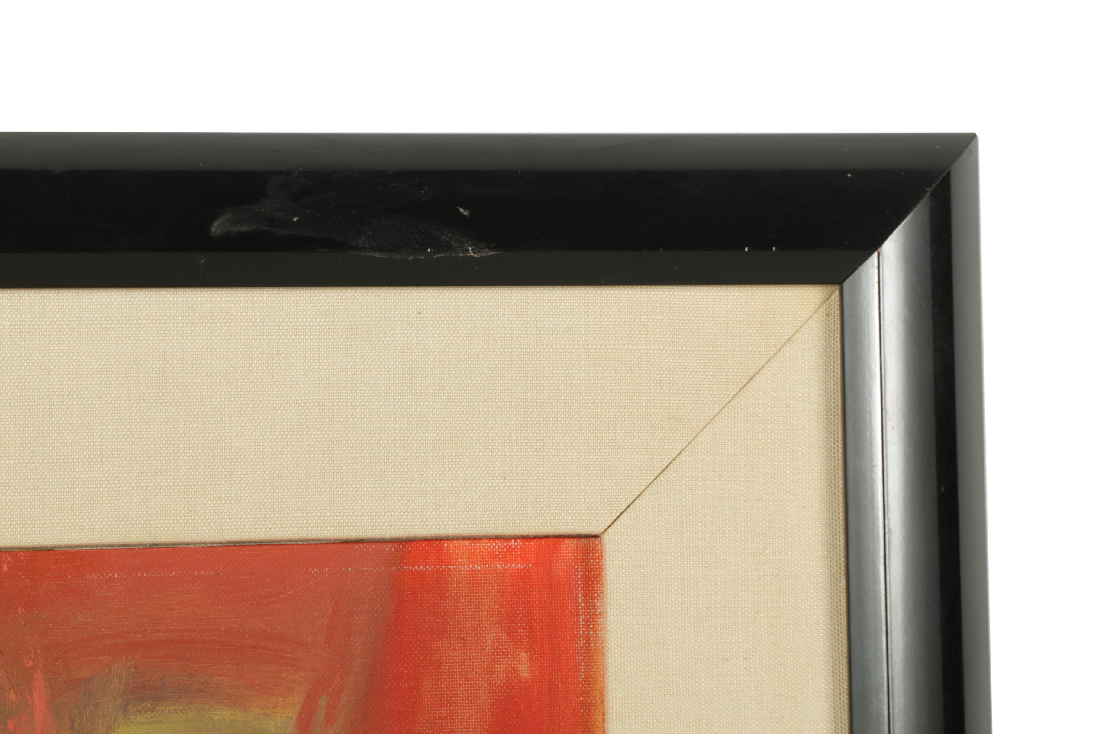 Weiner Acrylic Painting on Canvas Board of Abstract Figural Scene