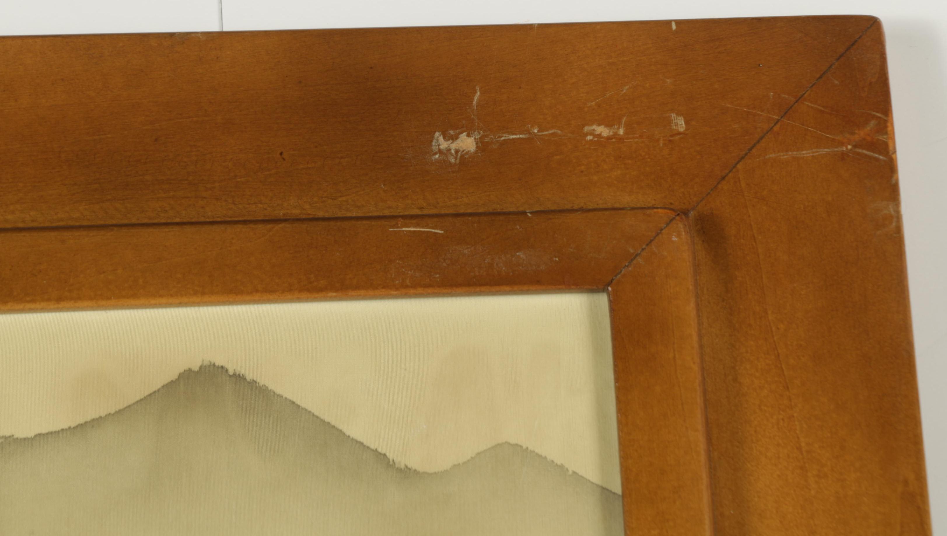 East Asian Gouache and Ink Paintings on Silk of Mountainous Landscape