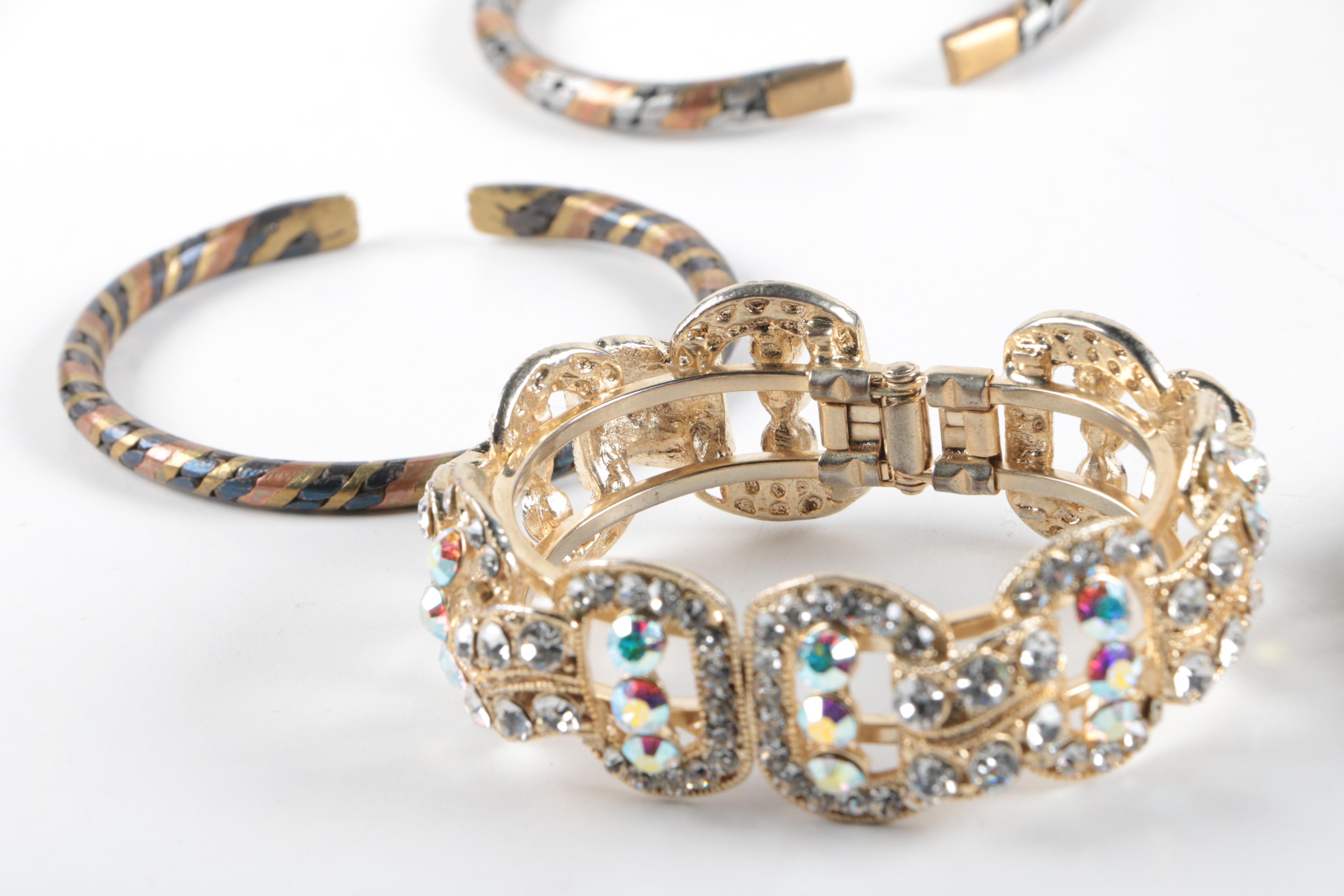 Grouping of Bracelets Including Sterling Silver