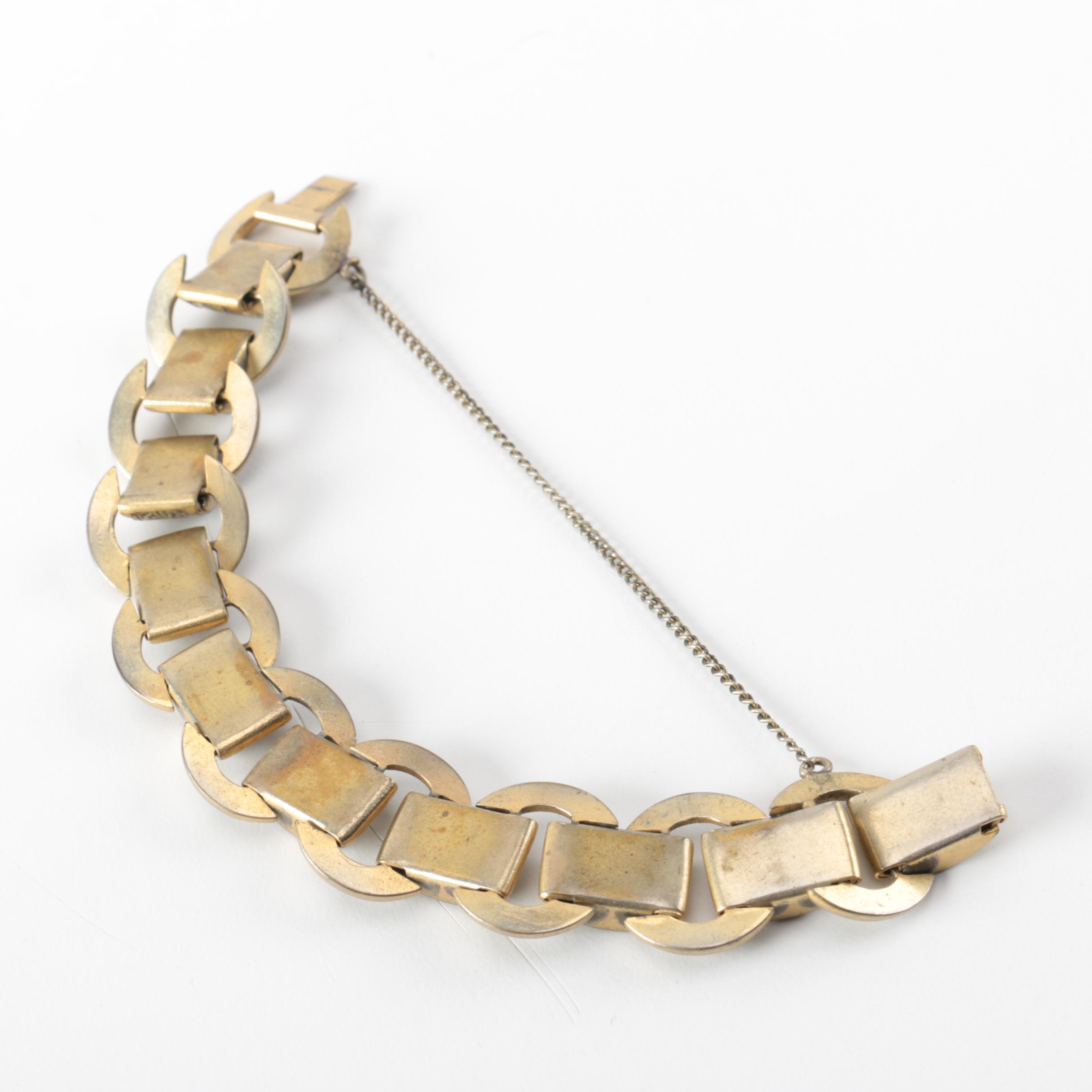 Vintage Damascene Style Costume Jewelry