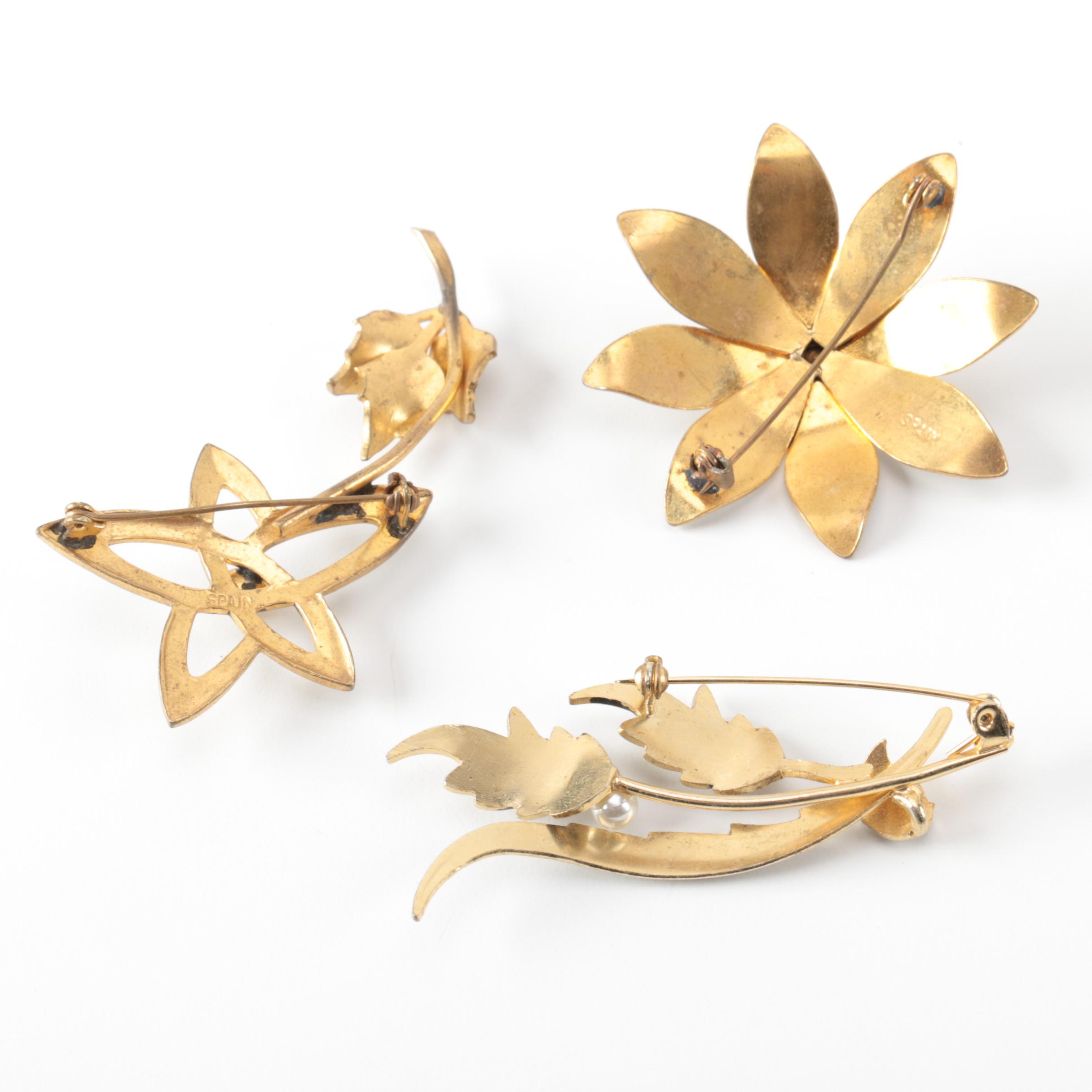 Vintage Damascene Style Costume Jewelry