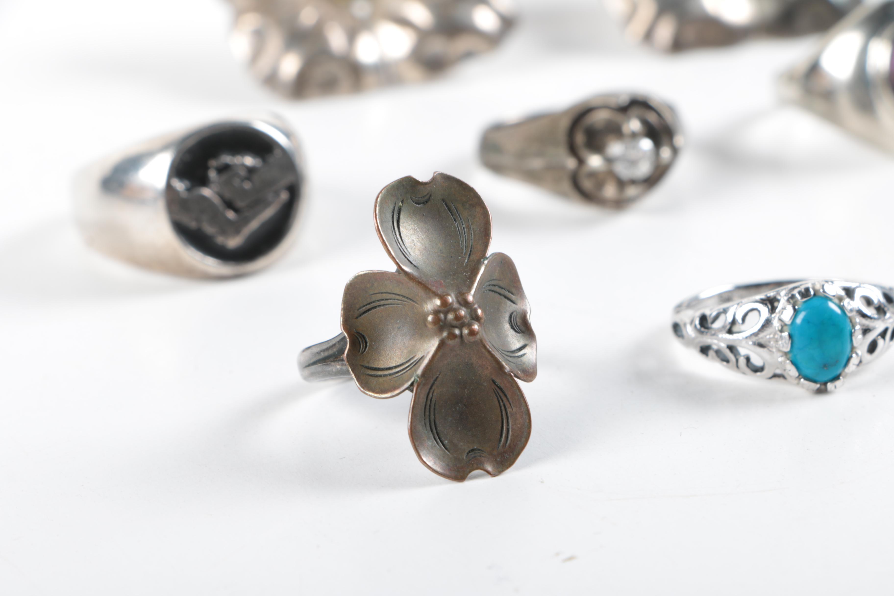 Sterling Silver Jewelry Assortment Including Amethyst and Howlite