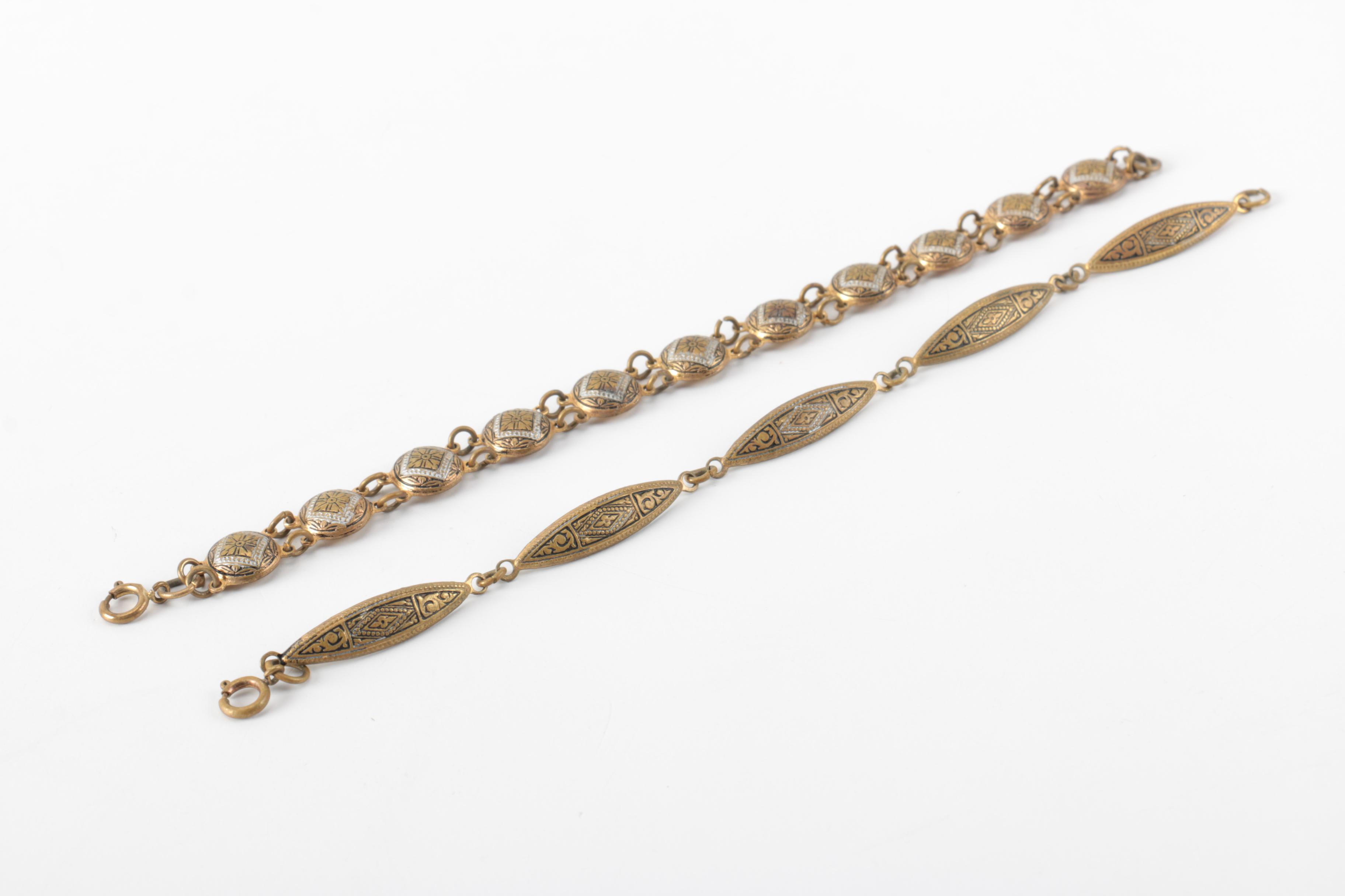 Assortment of Vintage Damascene Jewelry