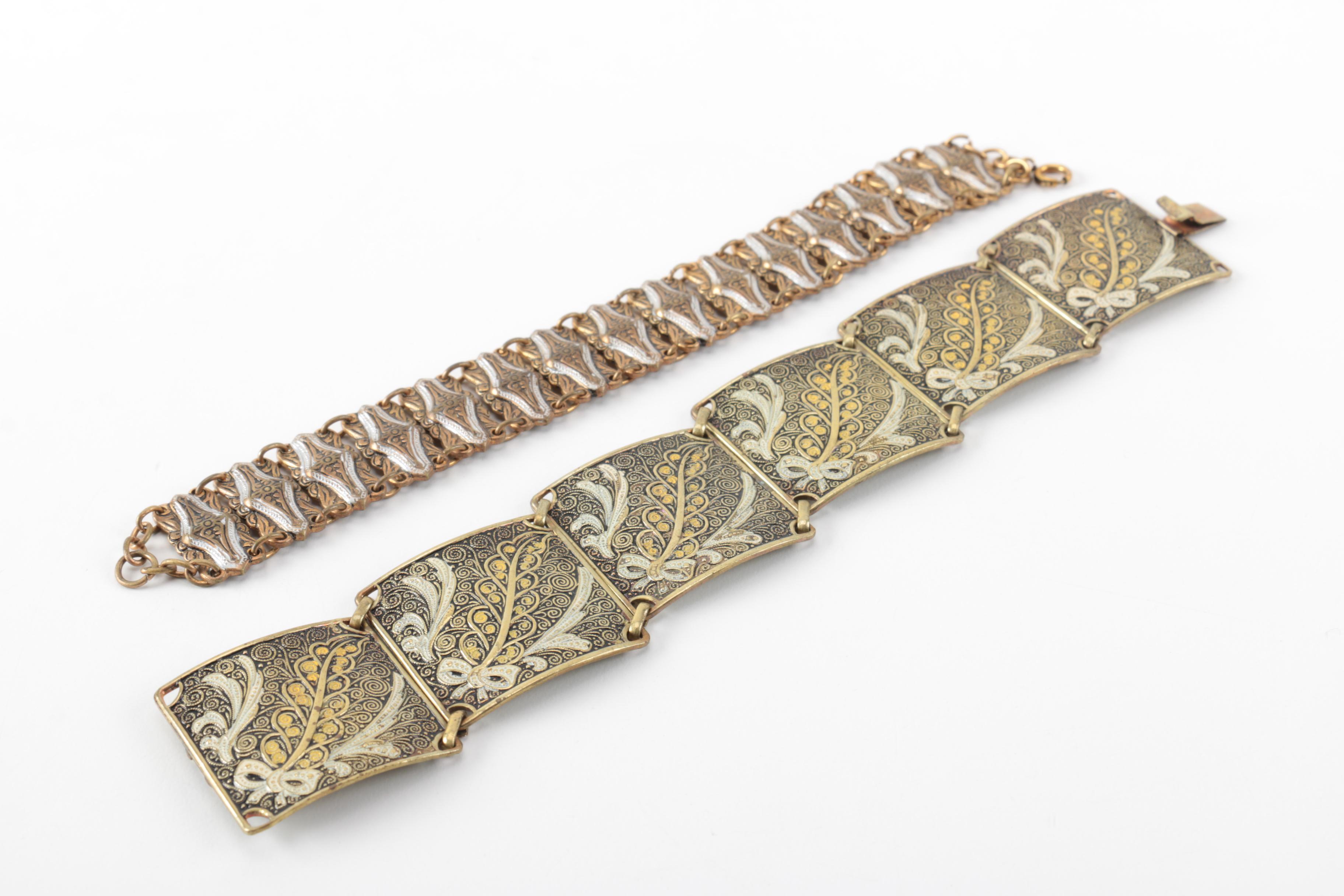 Assortment of Vintage Damascene Jewelry