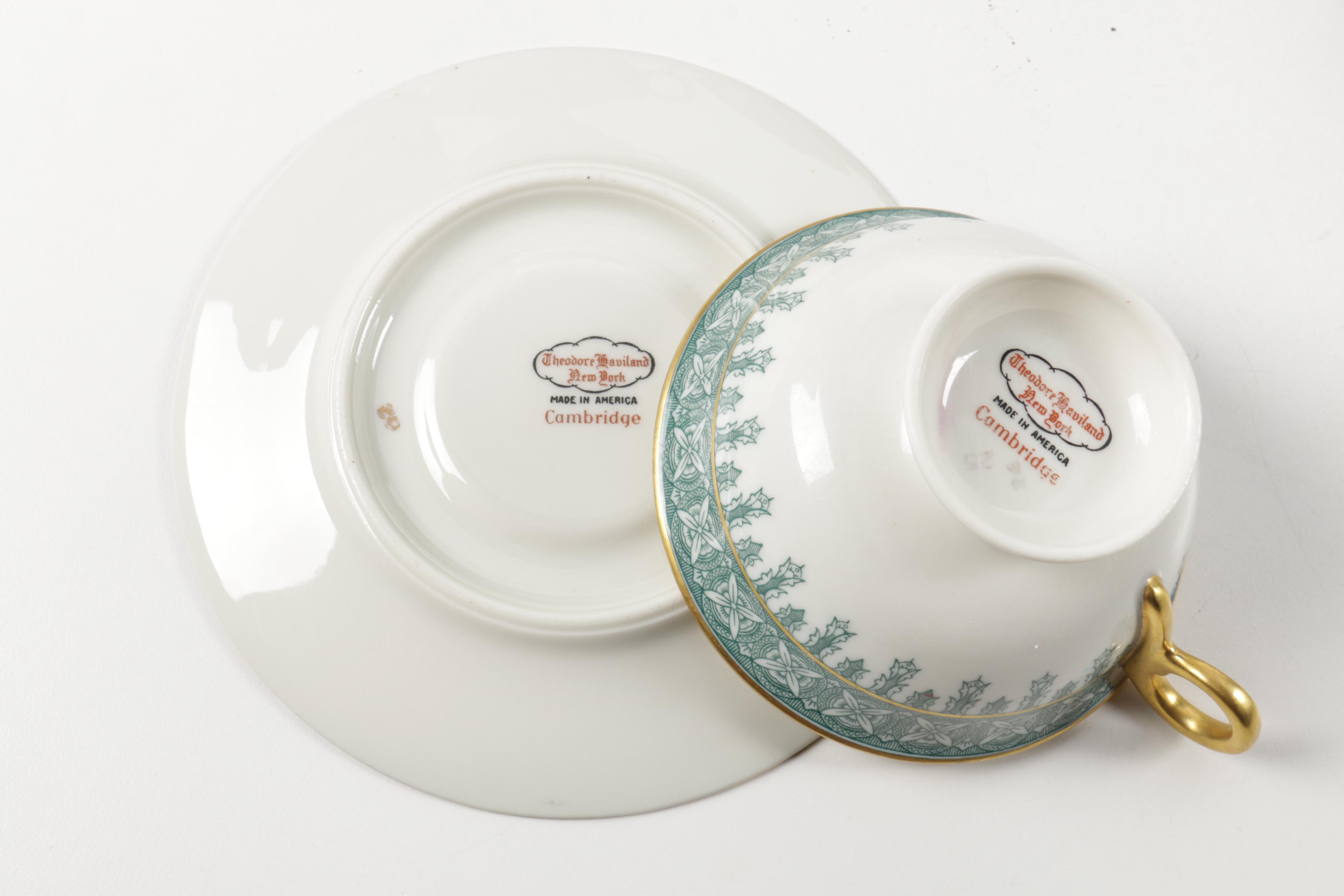 Circa 1950 Theodore Haviland "Cambridge" Porcelain Tableware