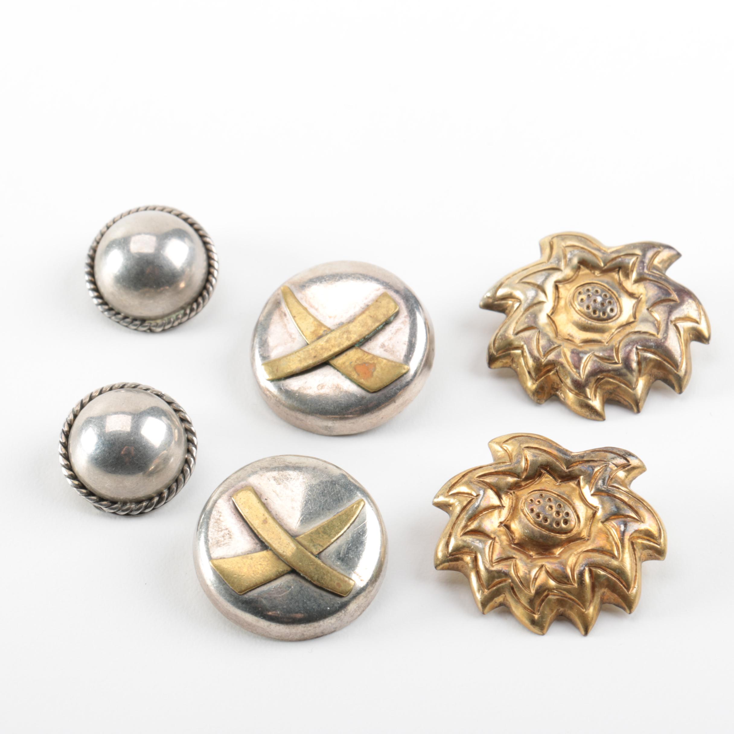 Selection of Sterling Silver Clip-On Earrings