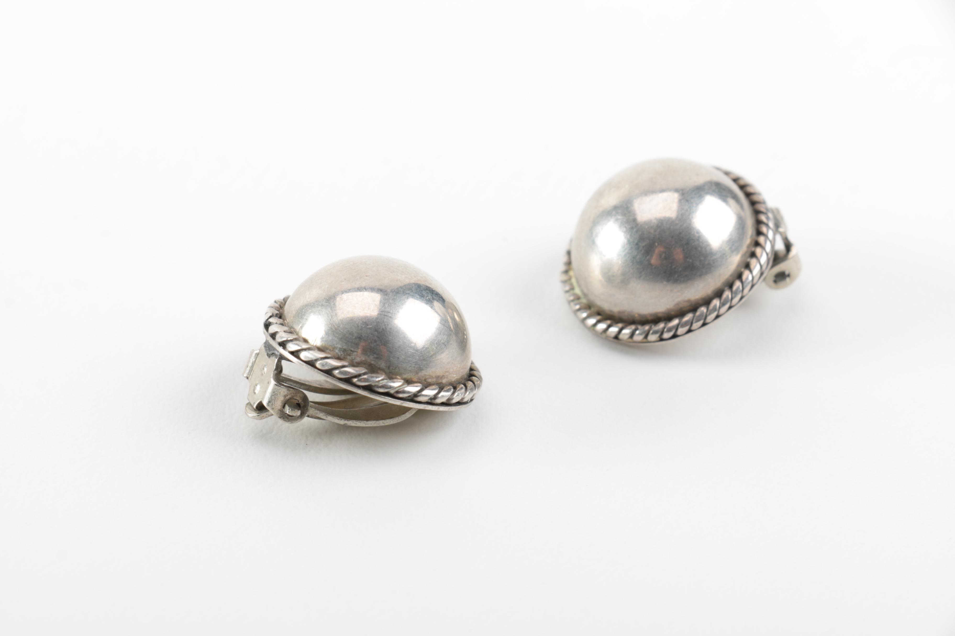 Selection of Sterling Silver Clip-On Earrings