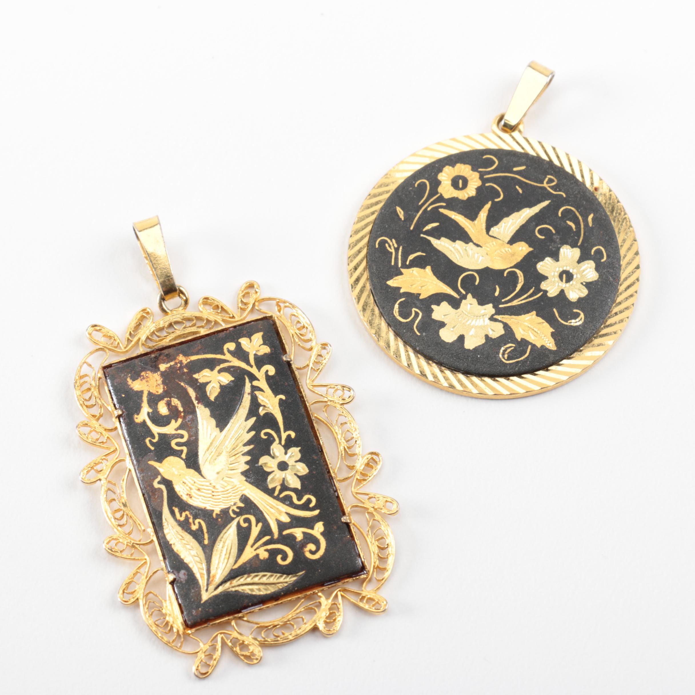 Grouping of Vintage Damascene Jewelry