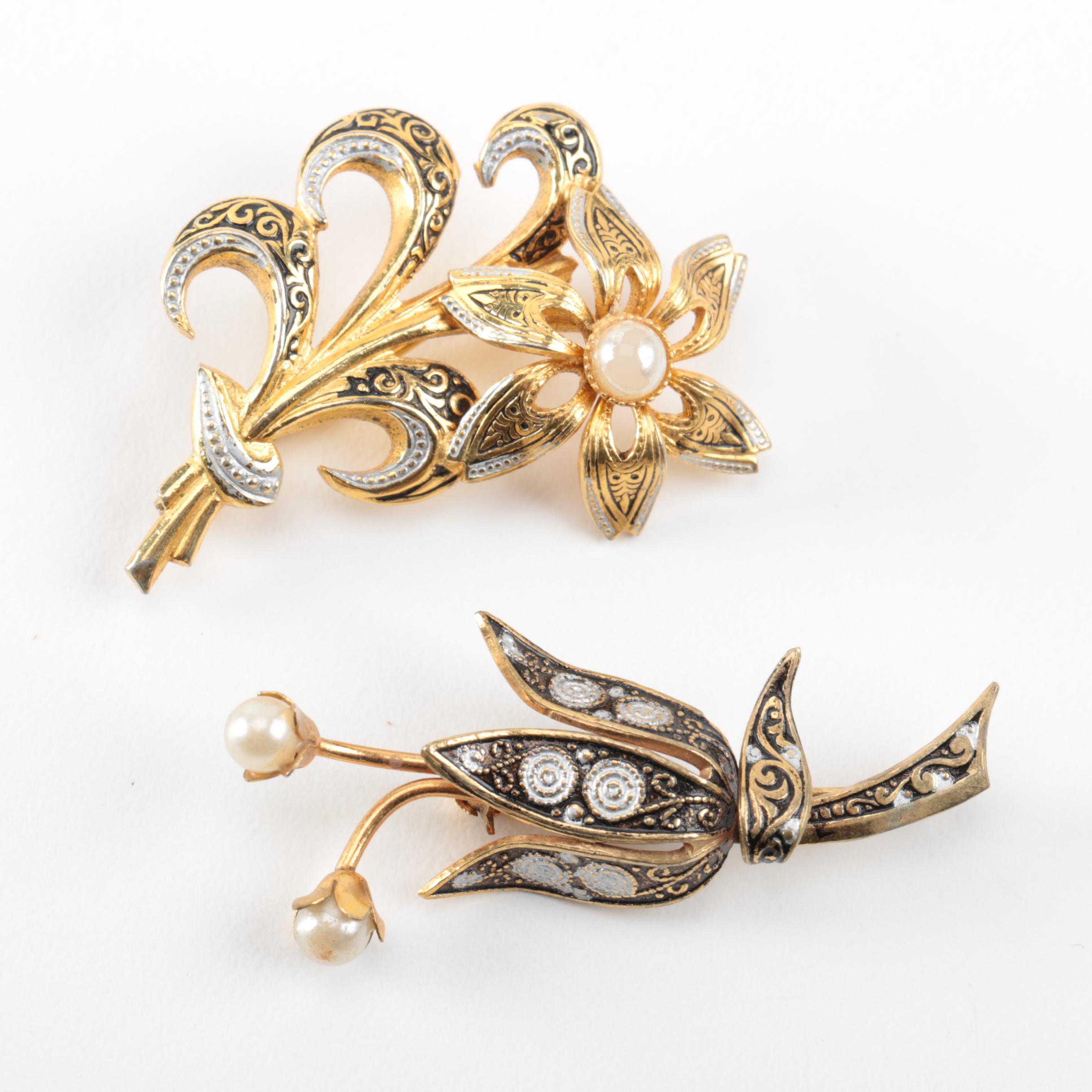 Grouping of Vintage Damascene Jewelry