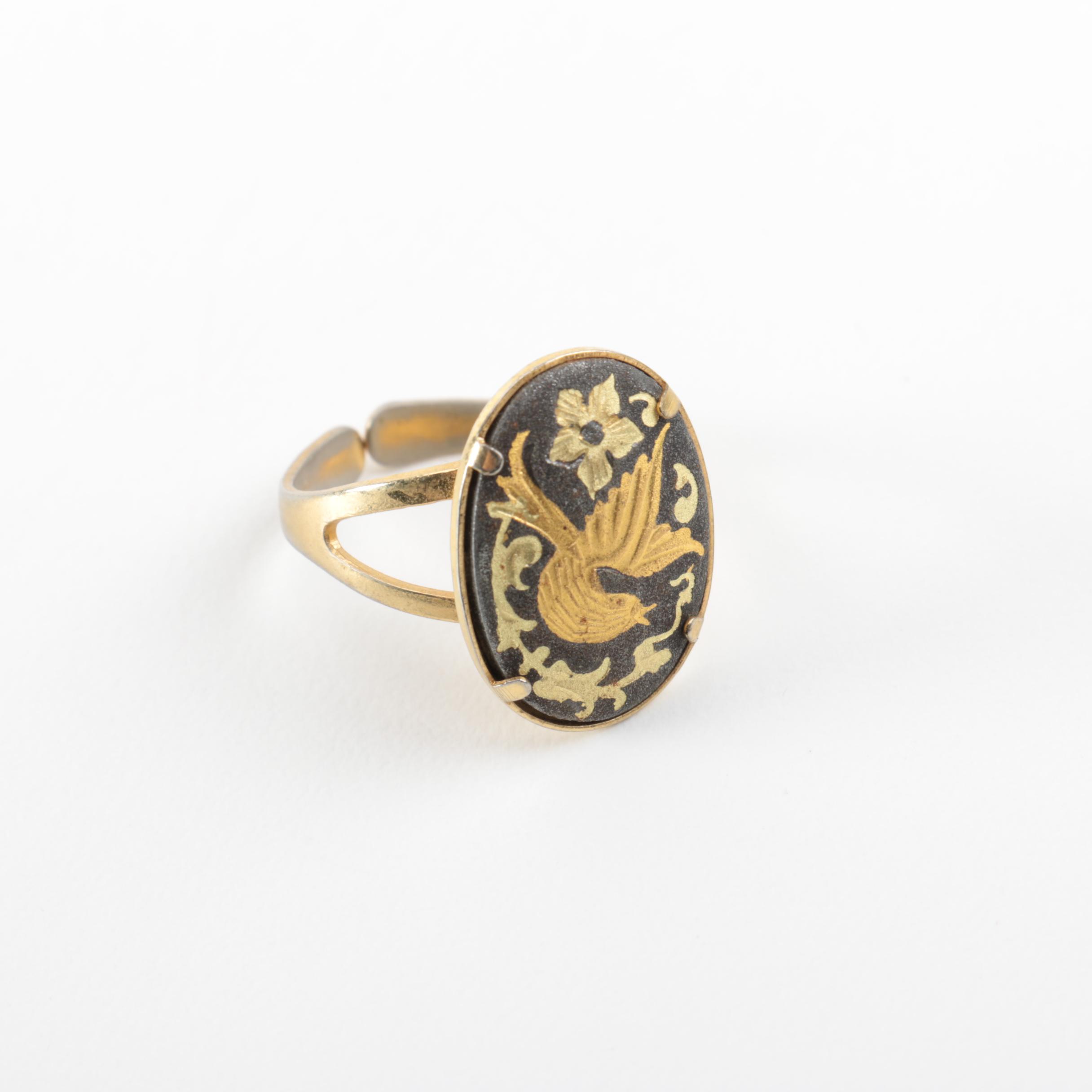 Grouping of Vintage Damascene Jewelry