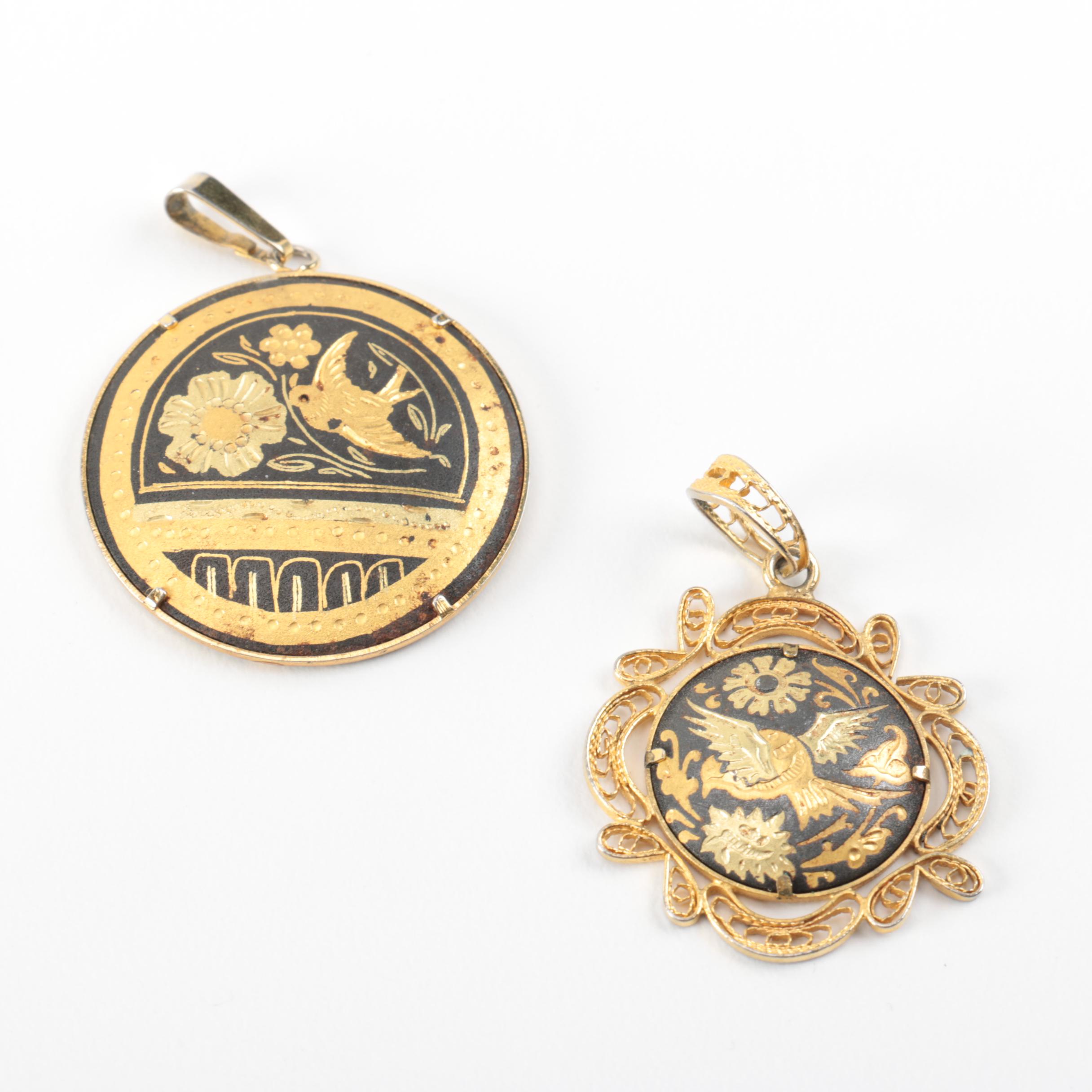 Collection of Vintage Damascene Jewelry