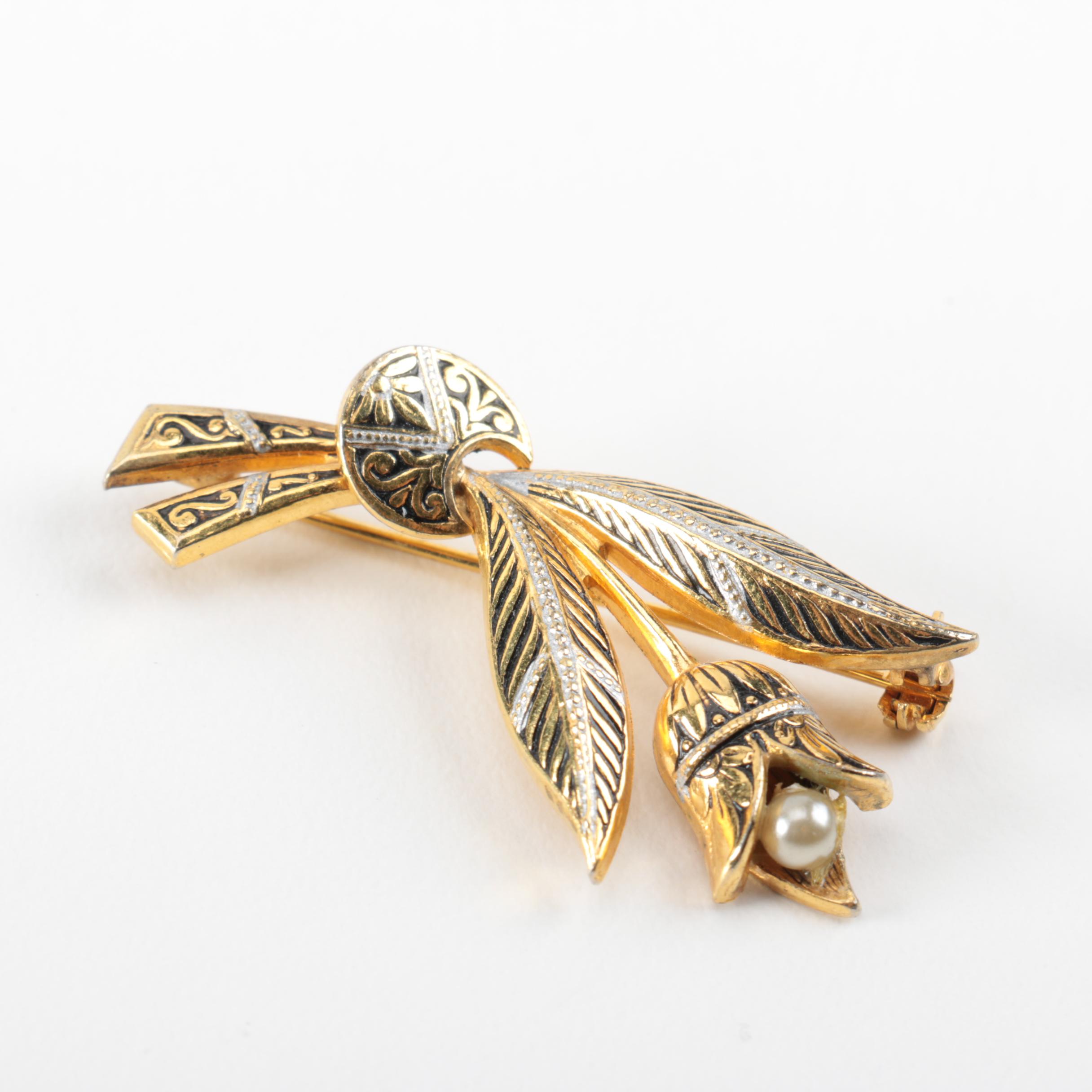 Collection of Vintage Damascene Jewelry