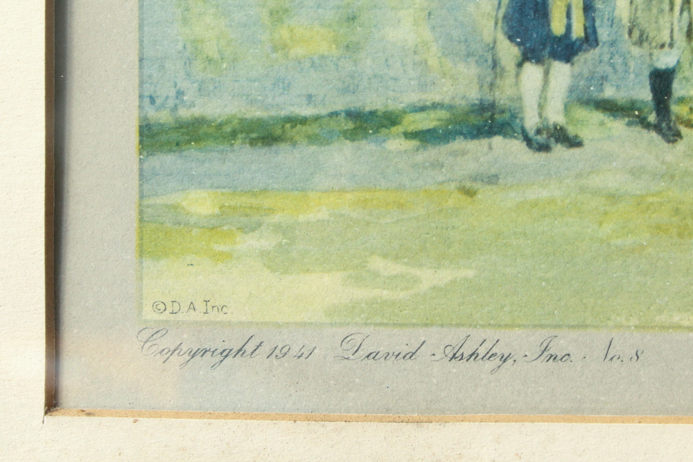 Offset Lithograph J. C. Clayhorn "Old Bruton Church"