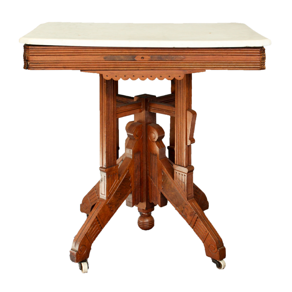 Eastlake Marble Top Parlor Table