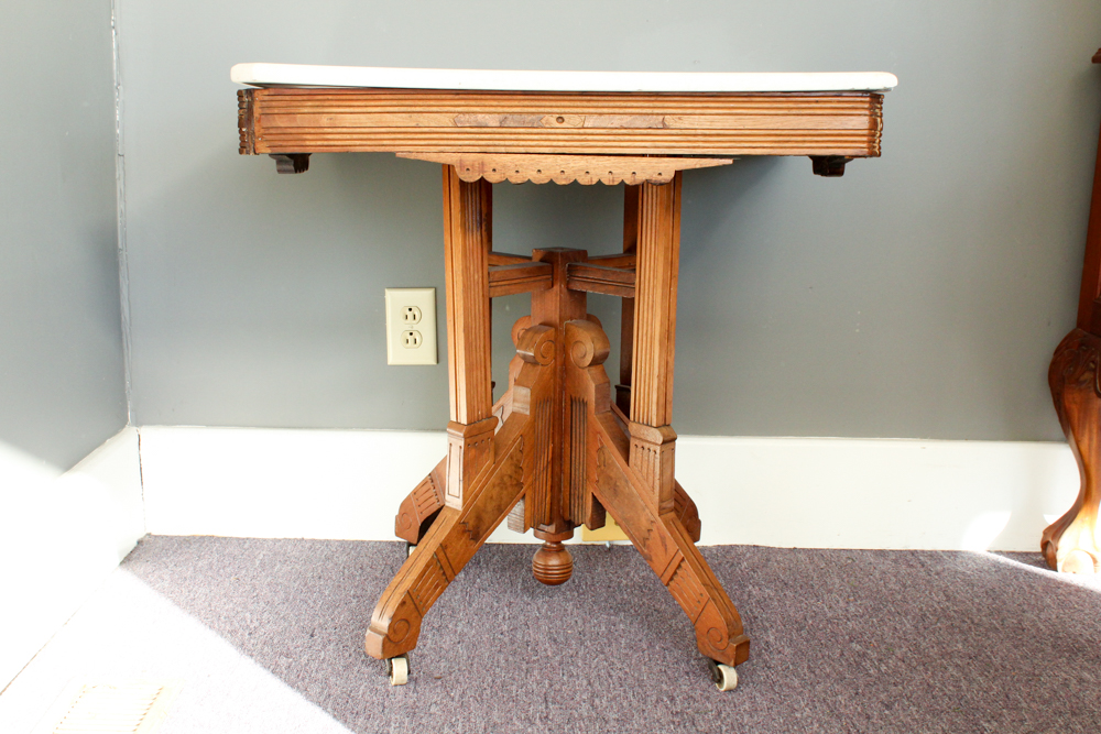 Eastlake Marble Top Parlor Table