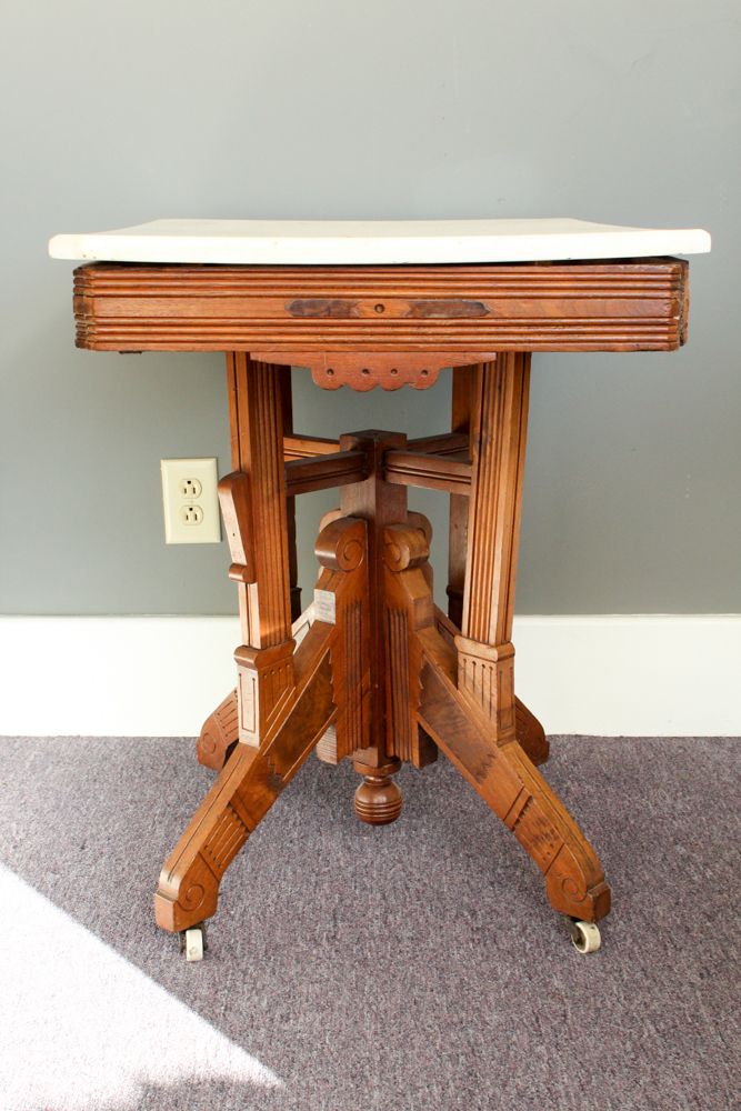 Eastlake Marble Top Parlor Table