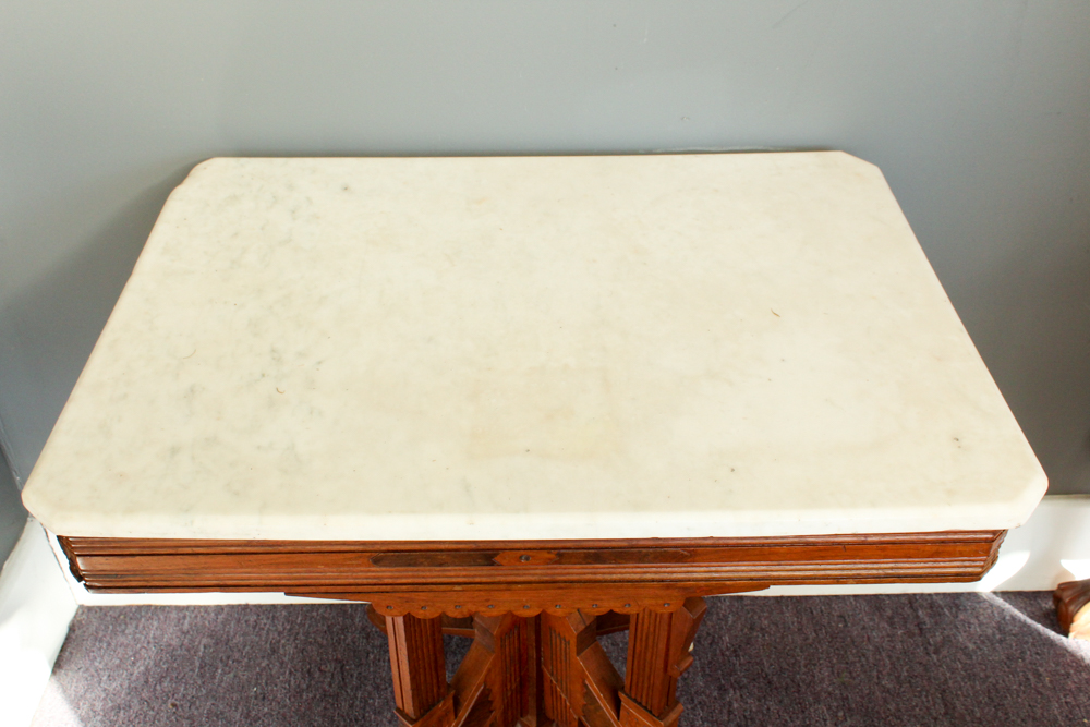 Eastlake Marble Top Parlor Table