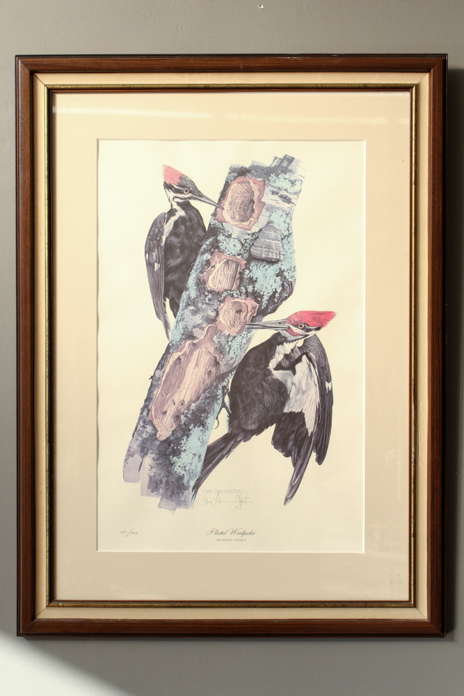 Tom Dunnington Signed Limited Edition Offset Lithograph "Pileated Woodpecker"