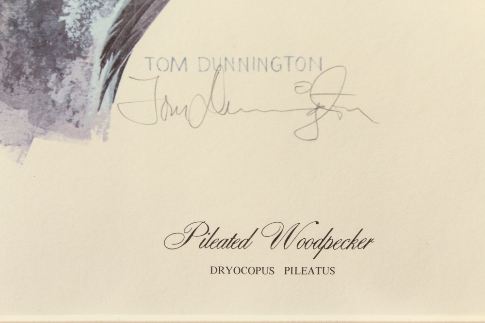 Tom Dunnington Signed Limited Edition Offset Lithograph "Pileated Woodpecker"