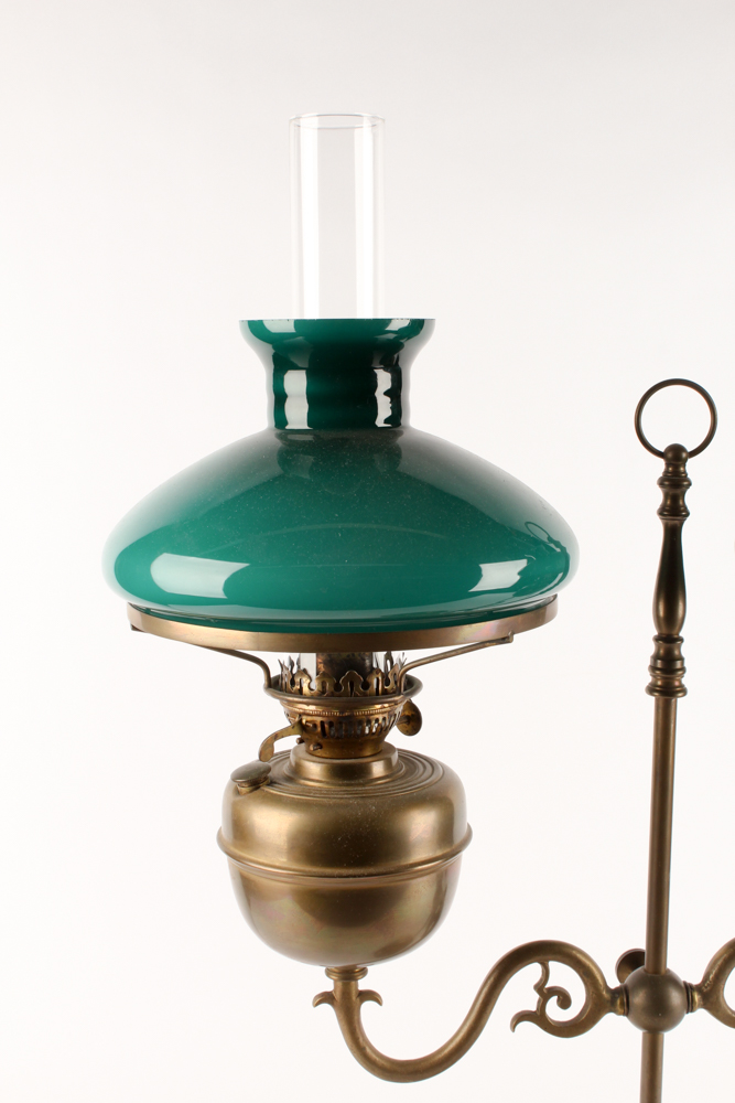 Antique "Duplex" Double Student Oil Lamp from England