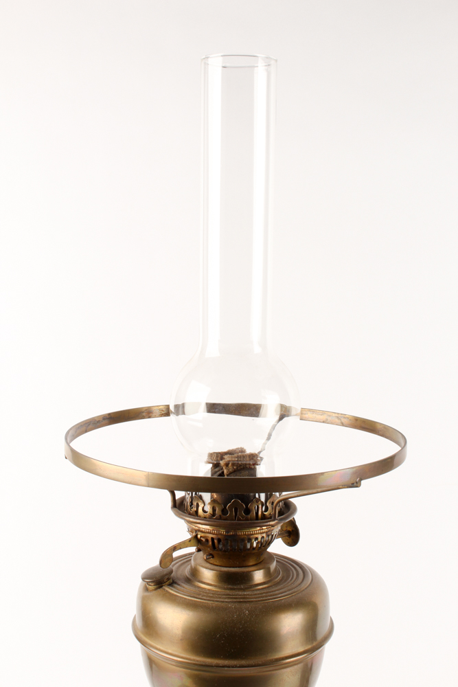Antique "Duplex" Double Student Oil Lamp from England