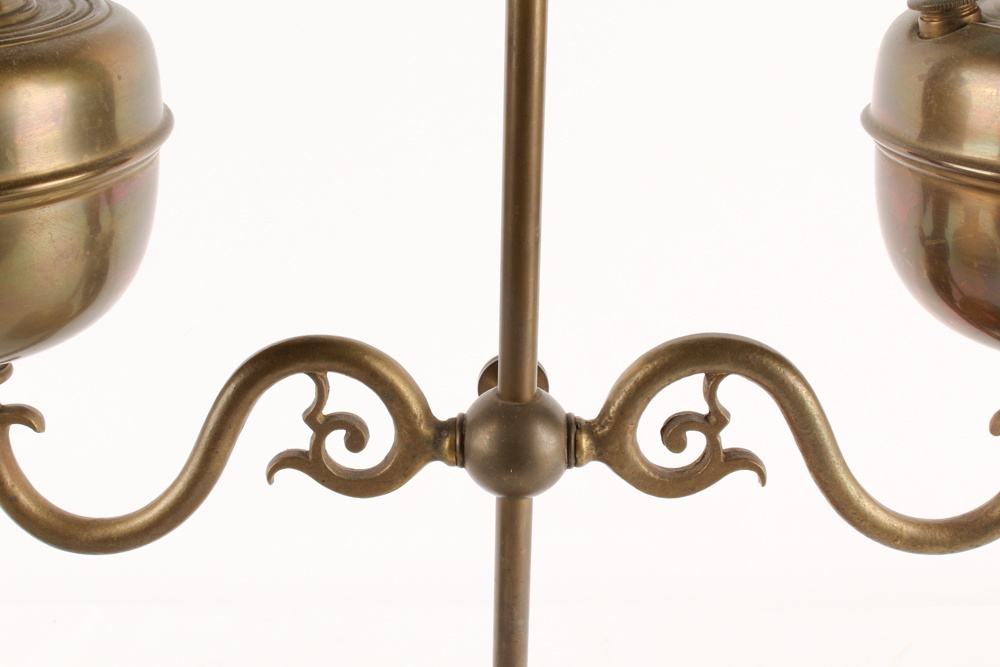 Antique "Duplex" Double Student Oil Lamp from England